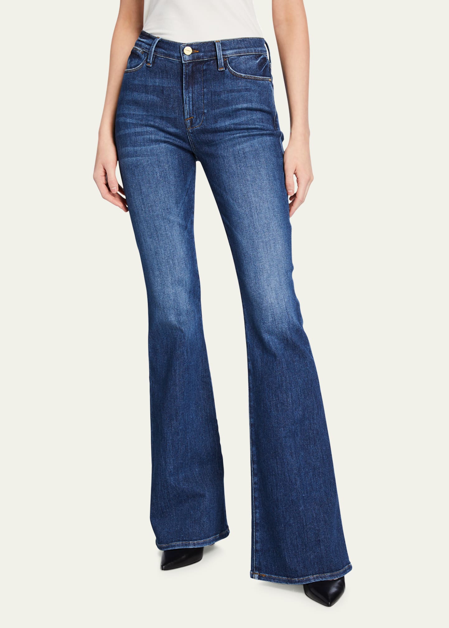 Frame Le High Flare Jeans In Bestia