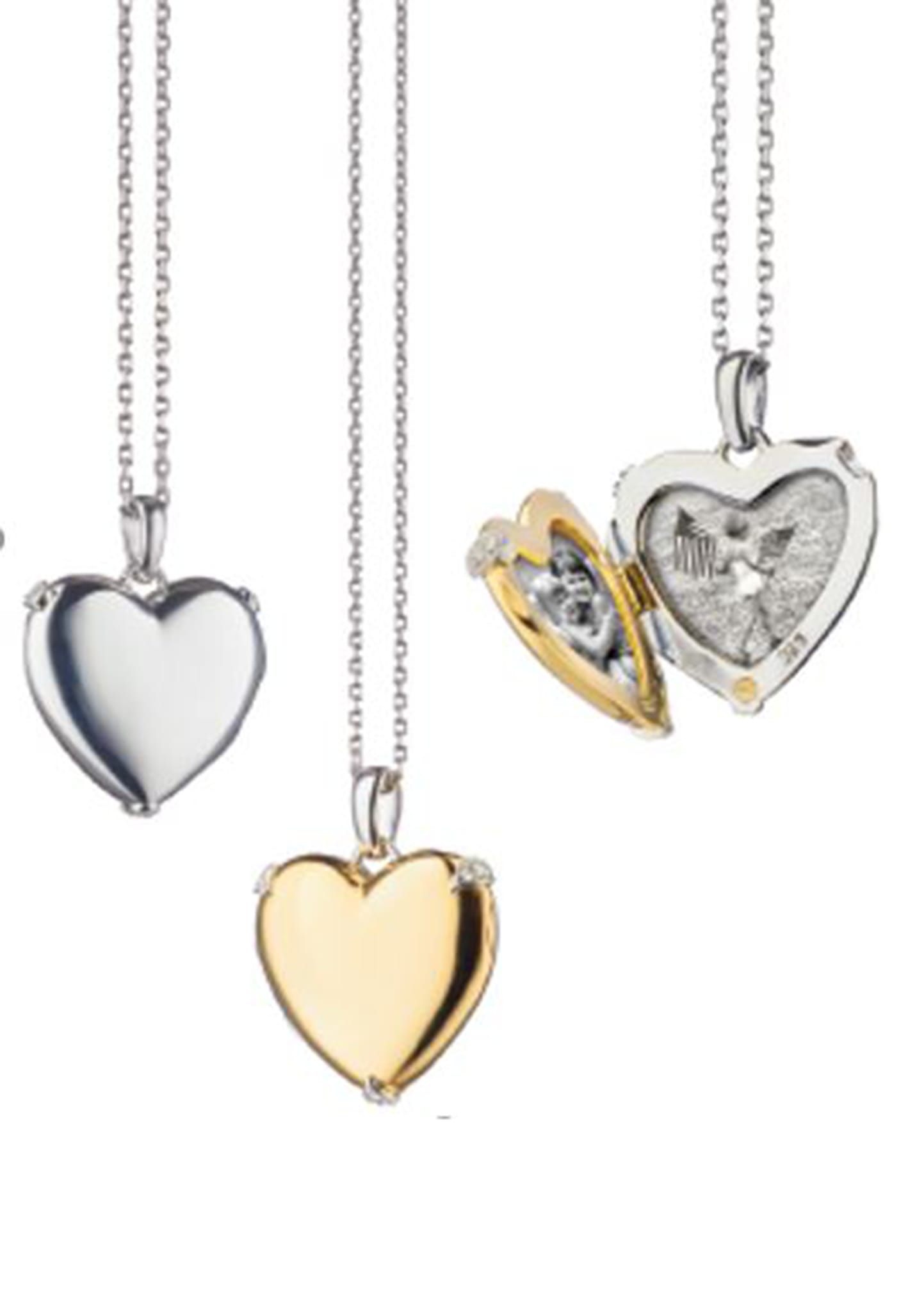 Monica Rich Kosann 18k Yellow Gold & Sterling Silver Heart Locket Necklace W/ Diamond Accents In Multi