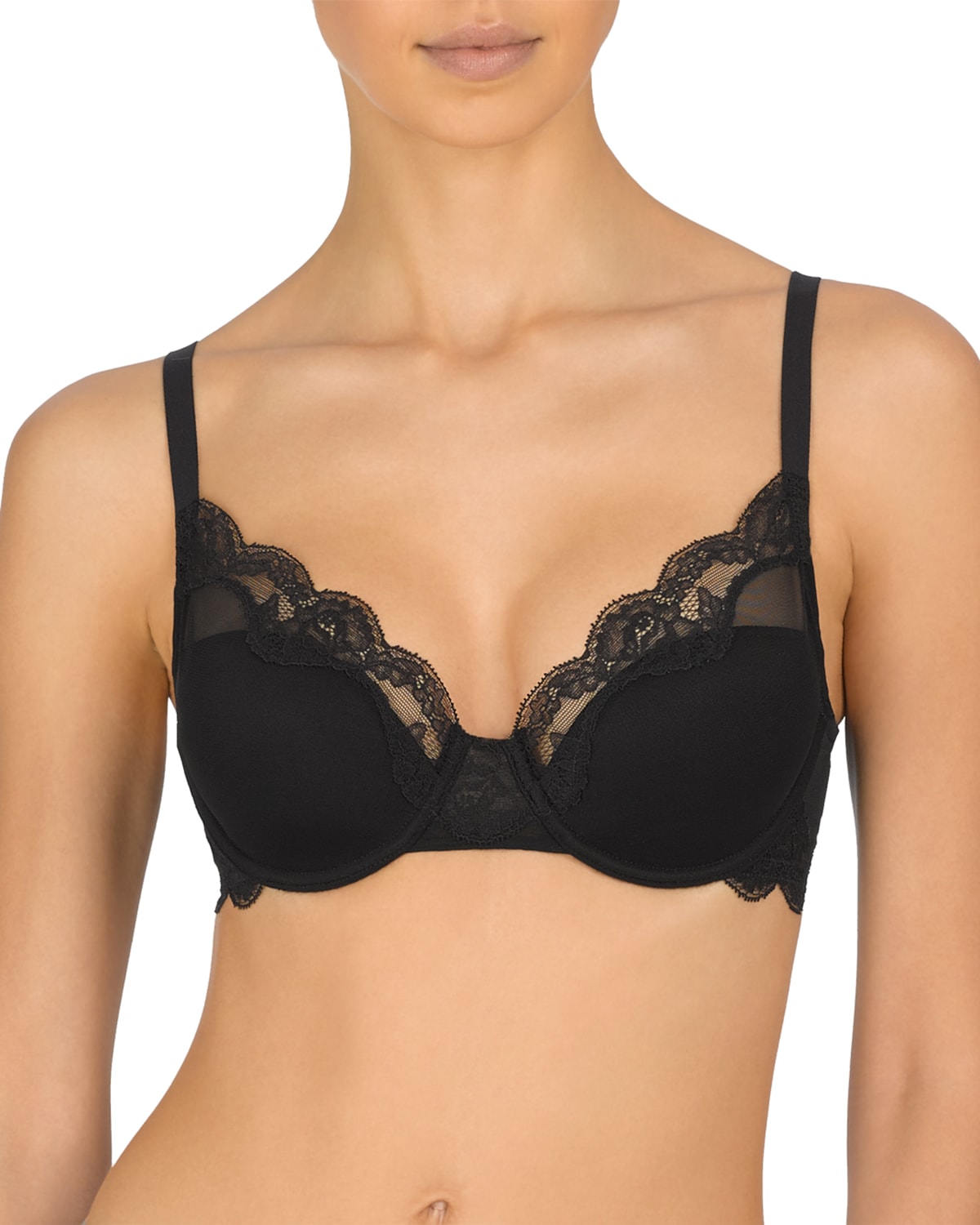 Elusive Lace-Trim Full-Figure Contour Bra