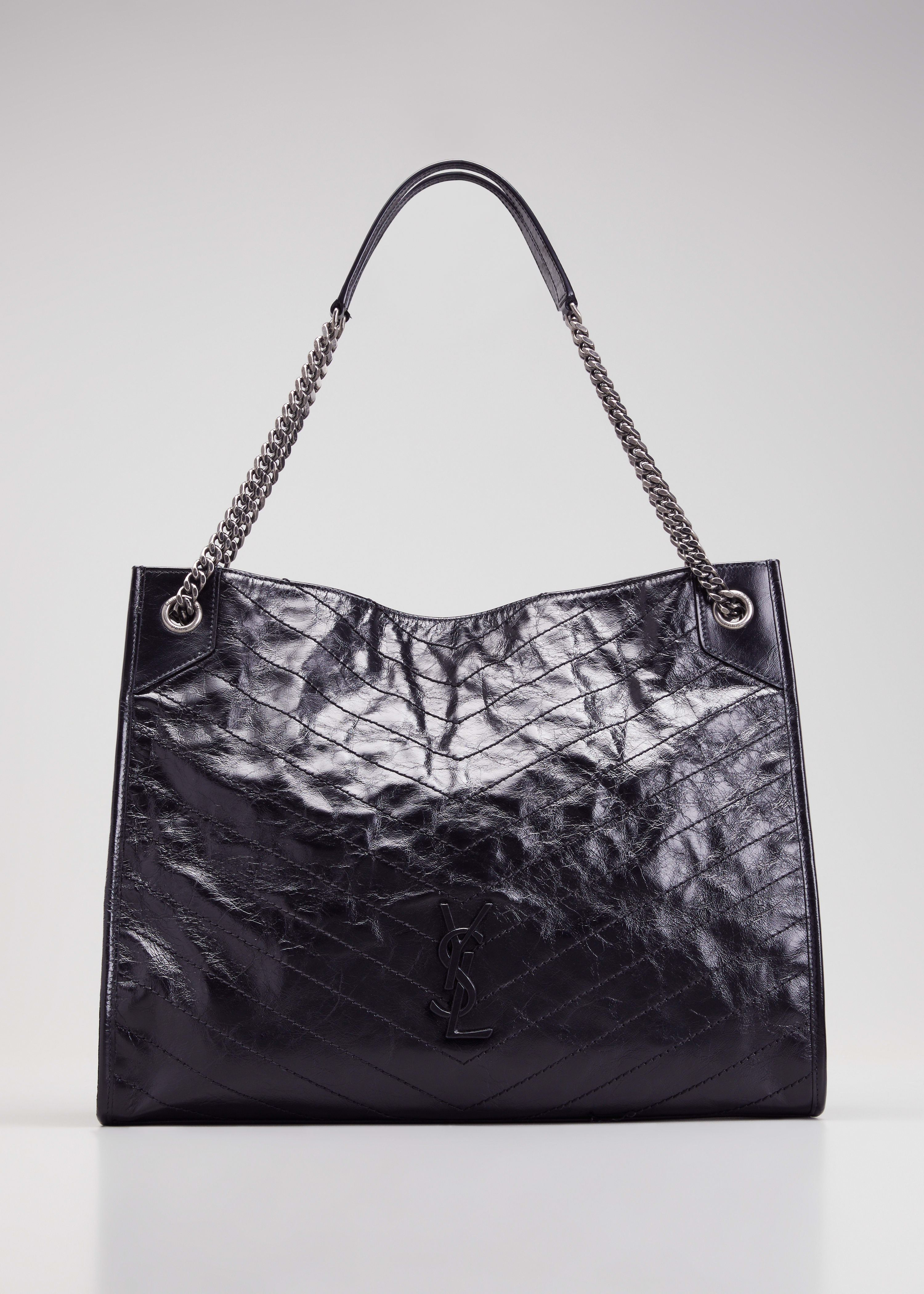 Shop Saint Laurent Large Leather Shopper