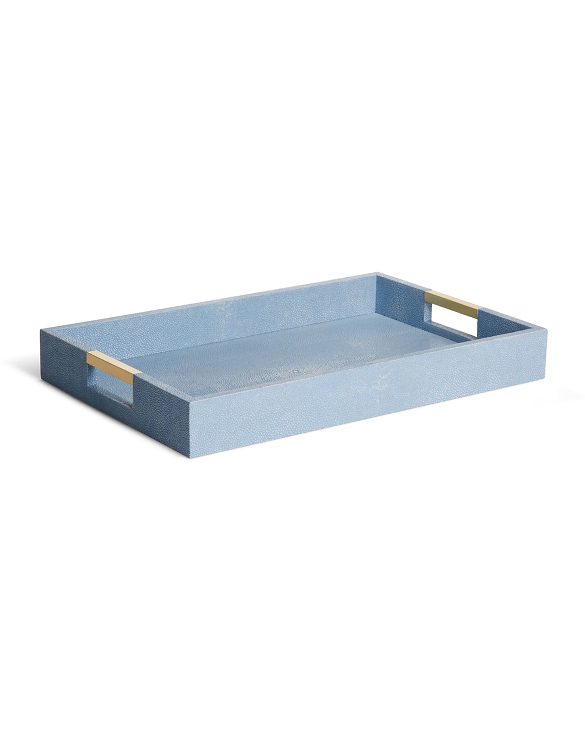 Aerin Modern Shagreen Desk Tray In Blue