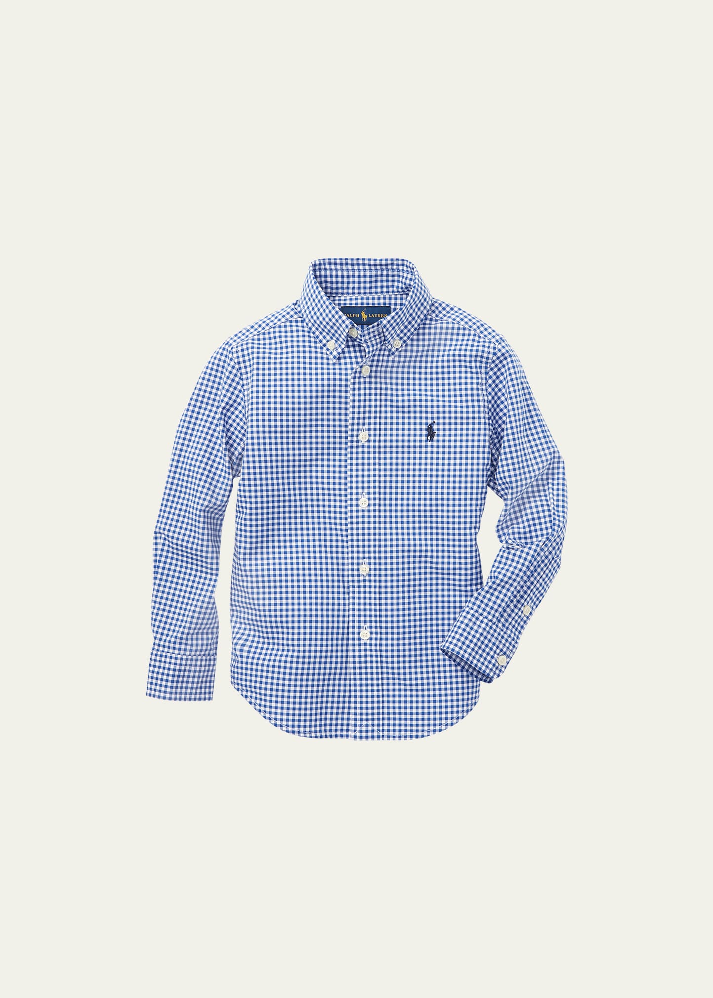 Ralph Lauren Poplin Woven Gingham Sport Shirt In Blue Pattern