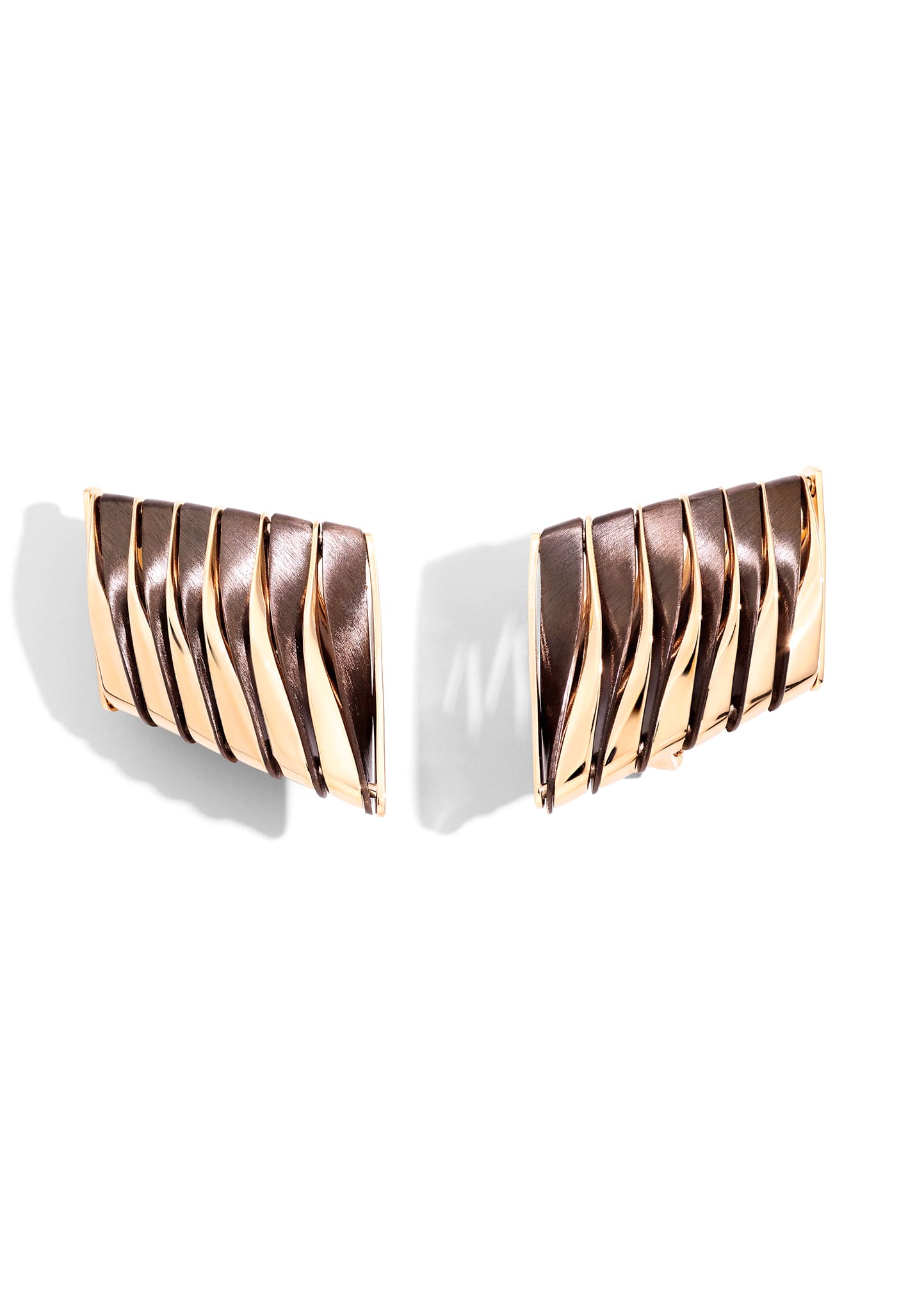 Shop Vhernier Coucher De Sole 18k Pink Gold Brown Bronze Earrings