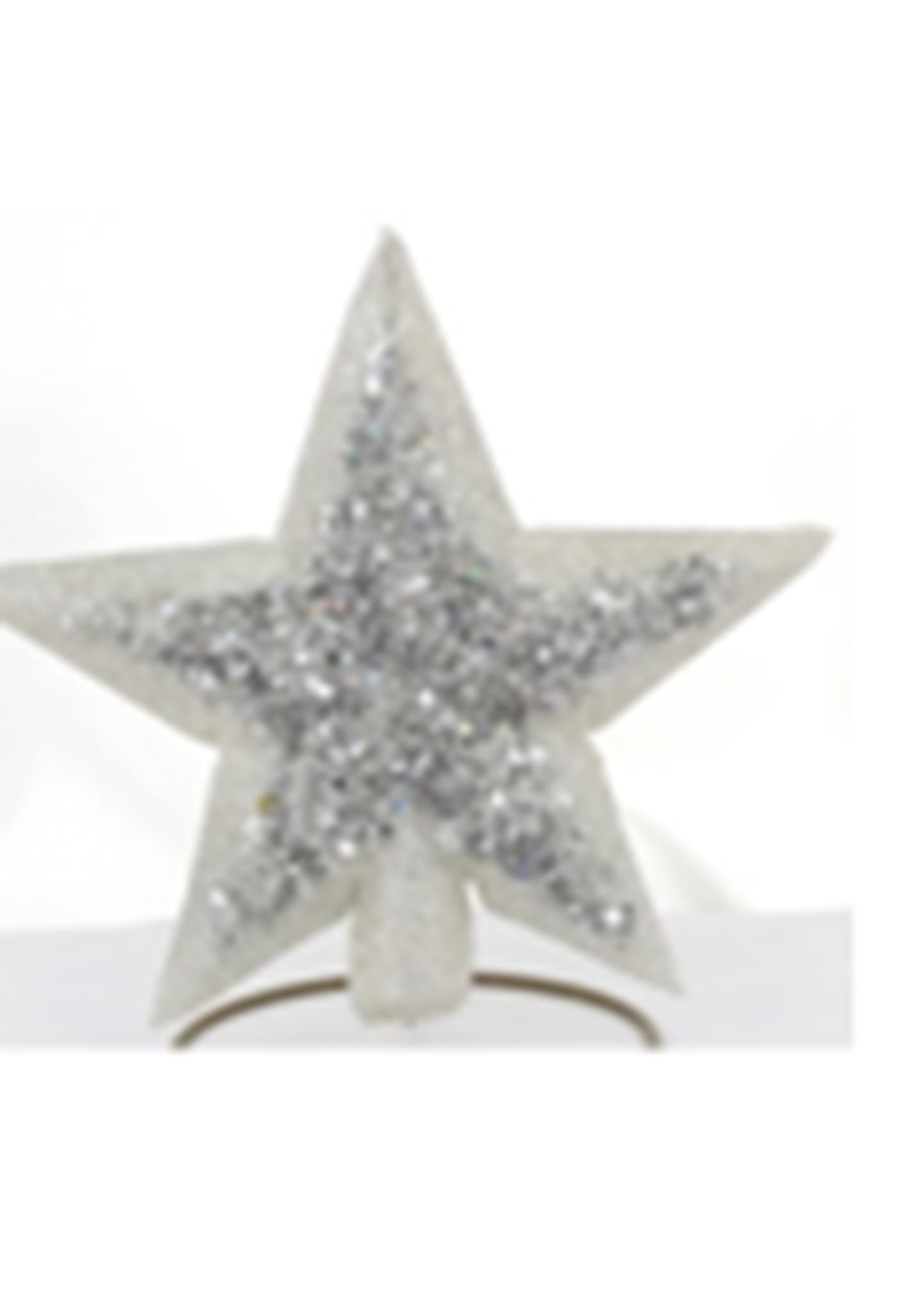 Bergdorf Goodman Silver Glitter Tree Topper