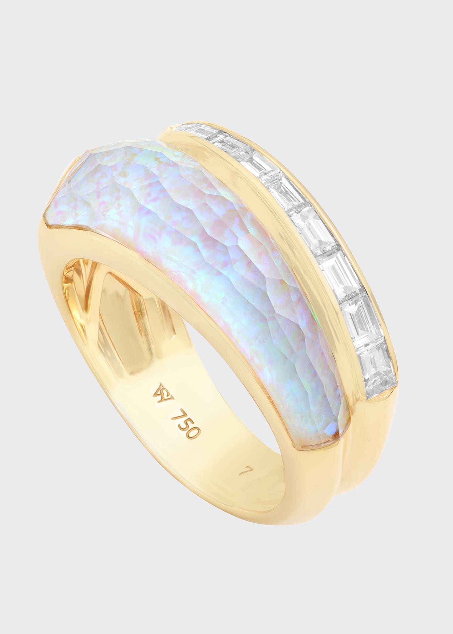 CH2 Slimline Ring in 18K Yellow Gold with Clear Quartz Crystal Haze