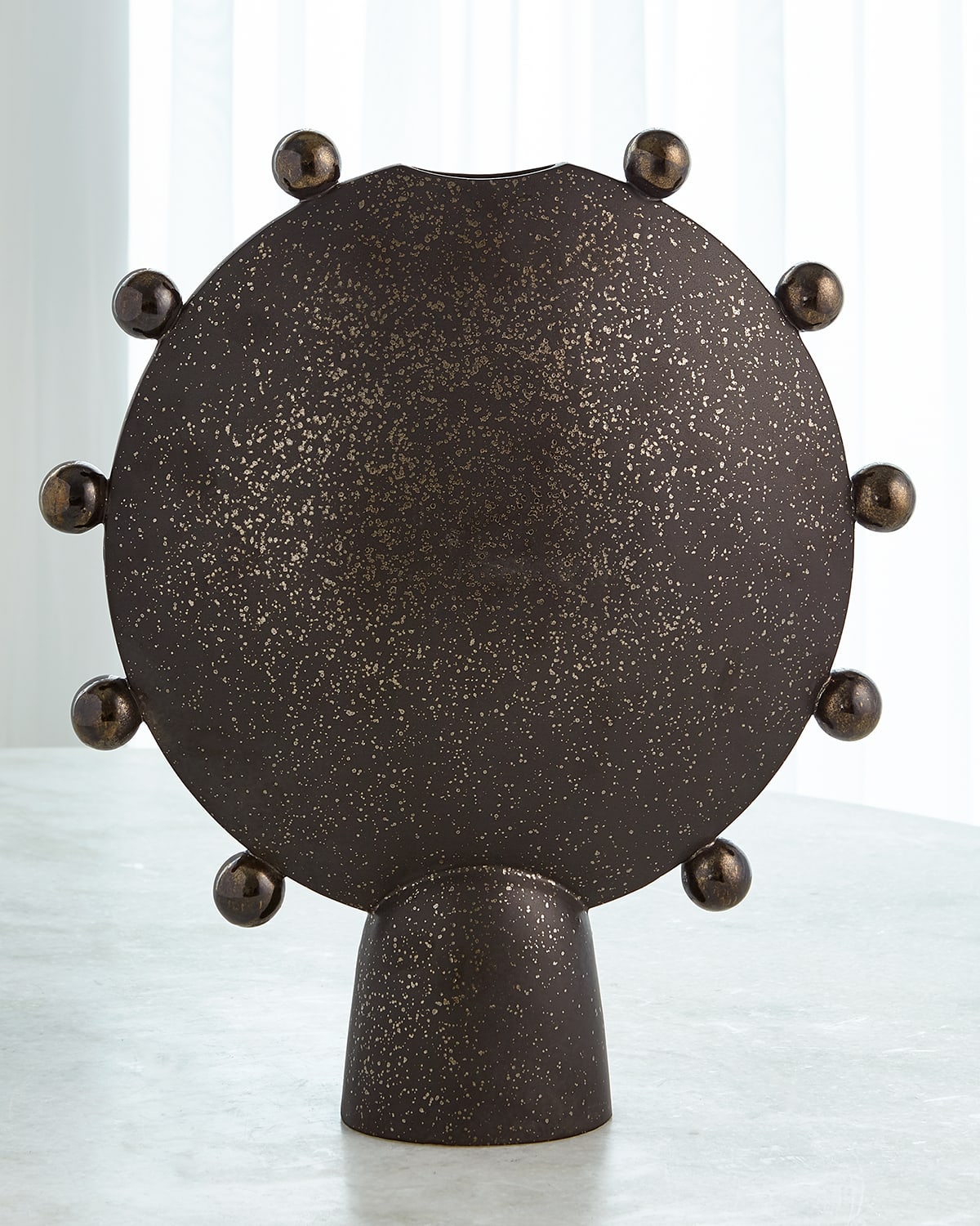 Ashley Childers For Global Views Spheres Collection Bronze Vessel In Bronze
