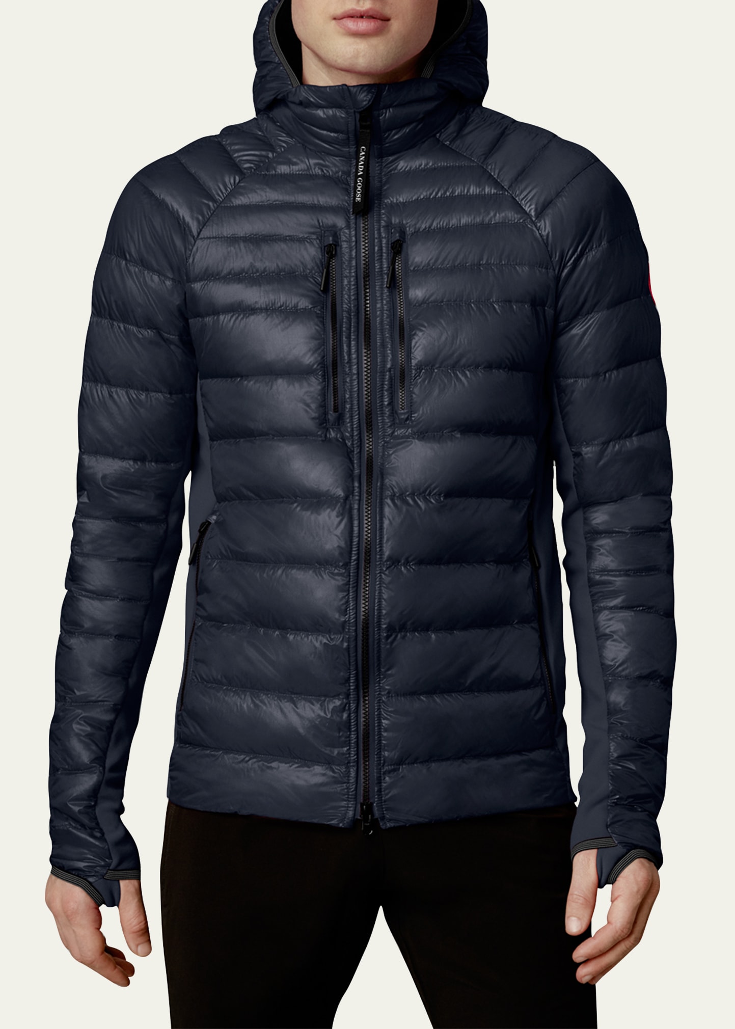 Shop Canada Goose Men's Hybridge Lite Hooded Jacket In Atlantic Navy