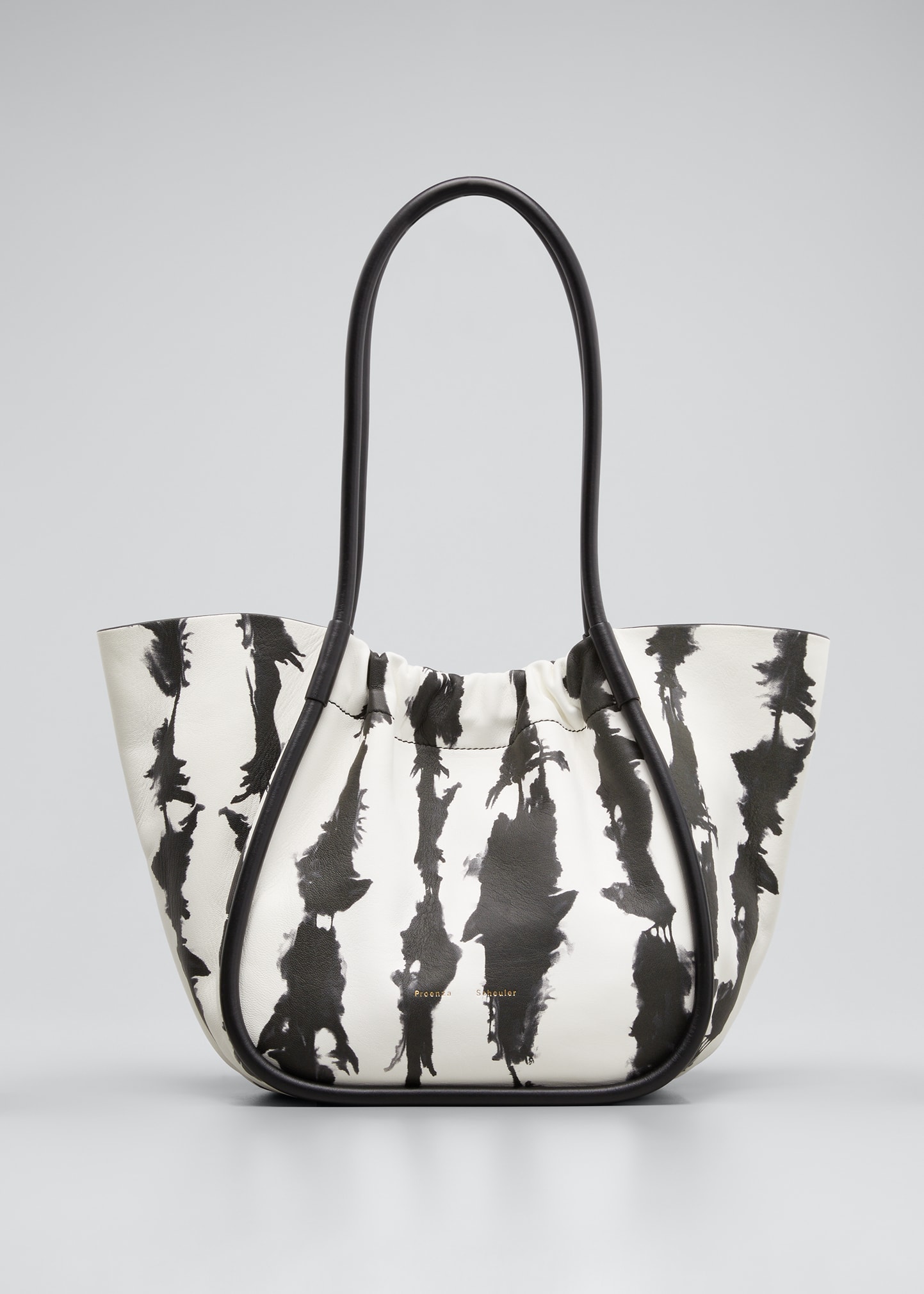 Proenza Schouler Ruched Tie-dye Printed Tote Bag In Forest Green/blac