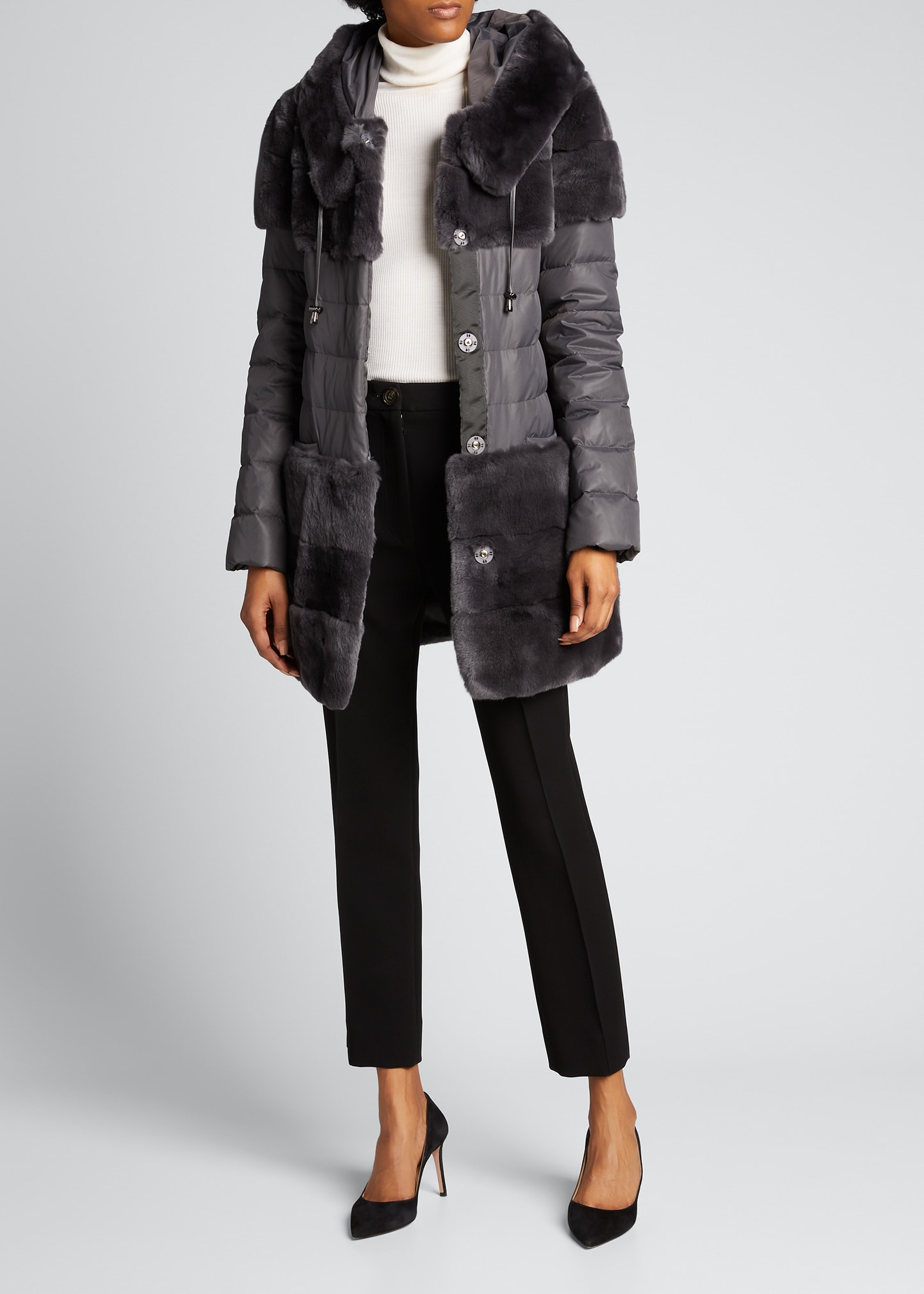 belle fare rabbit fur jacket