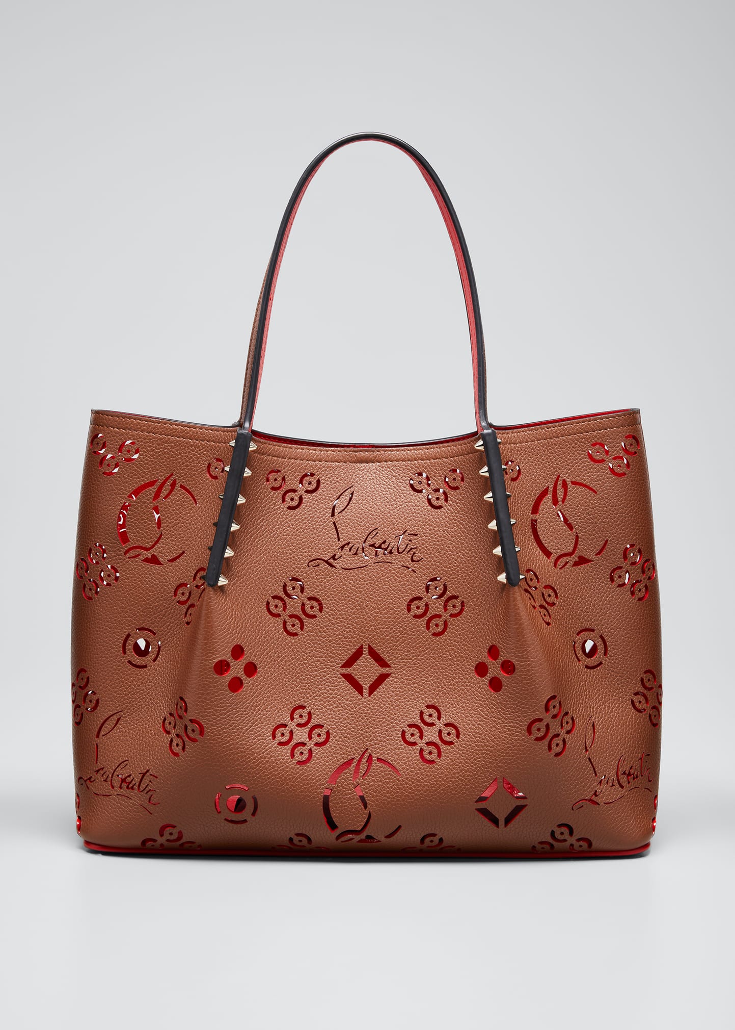 Christian Louboutin Cabarock Small Loubinthesky Perforated Tote Bag In C952 Rocaroca