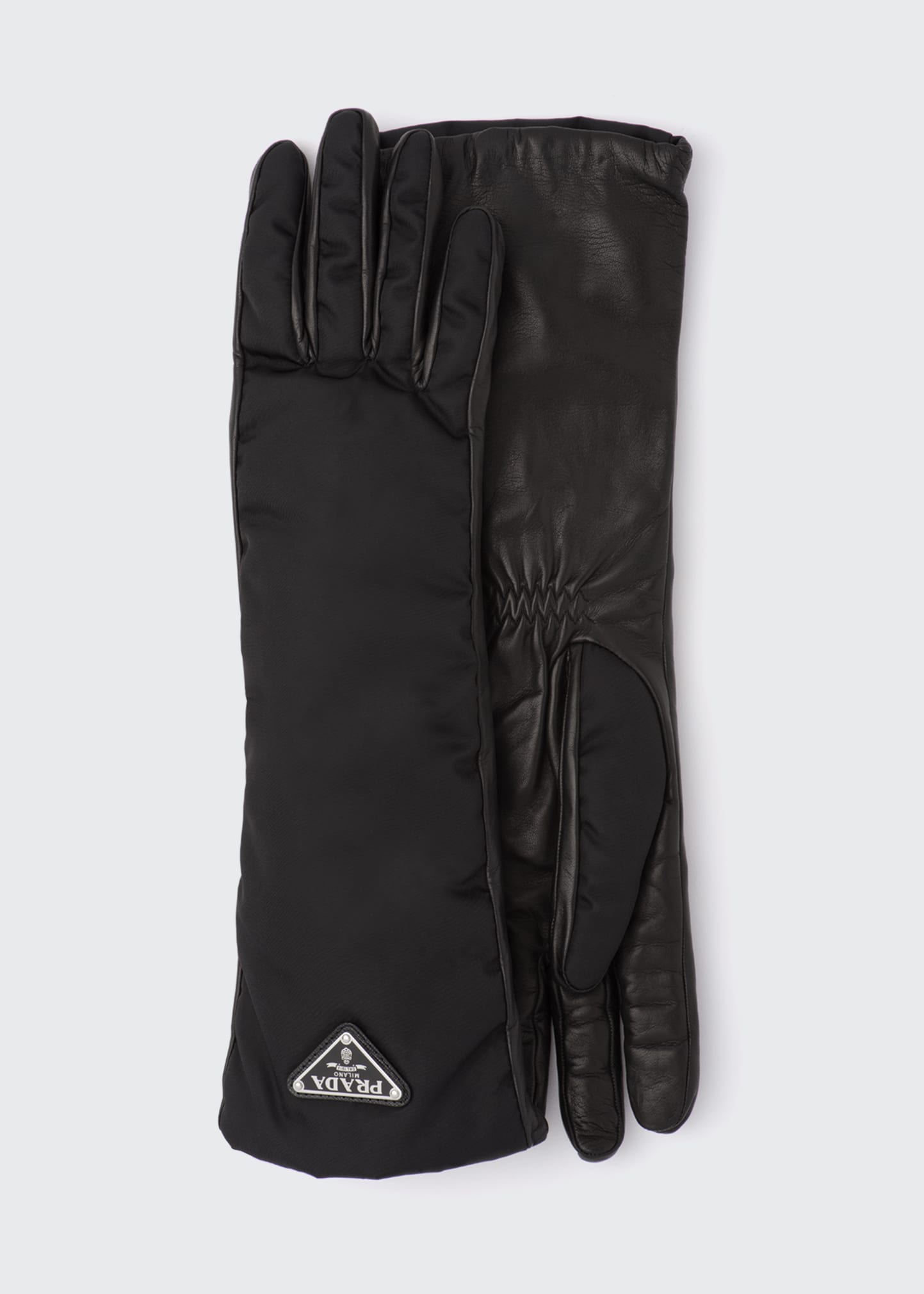 Long Nylon Leather Gloves