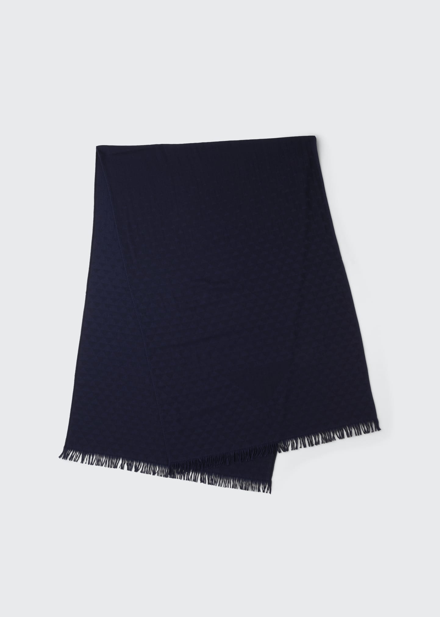 Shop Prada Jacquard Triangle Logo Cashmere Degrade Scarf In Blue