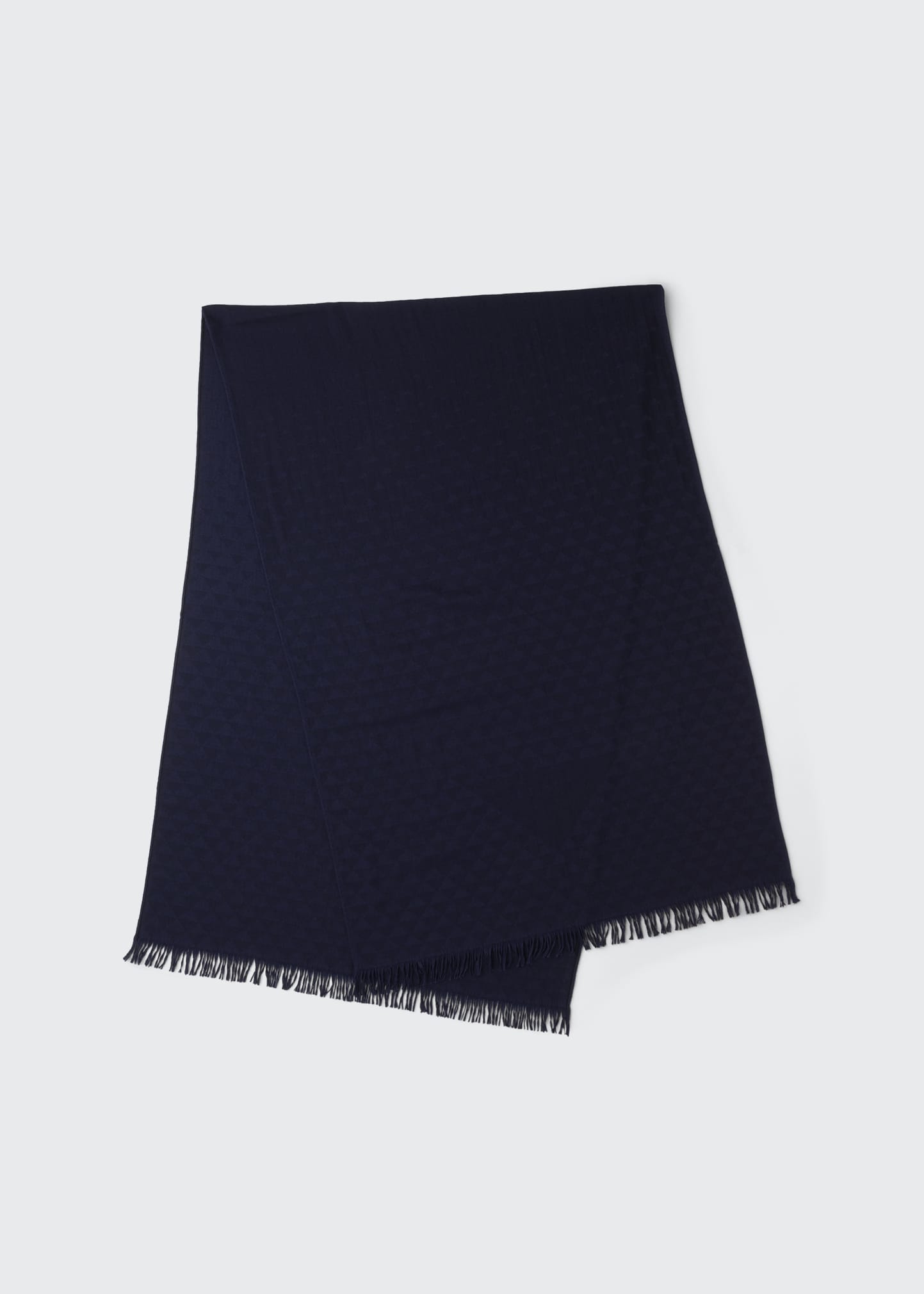 Prada Jacquard Triangle Logo Cashmere Degrade Scarf In Blue