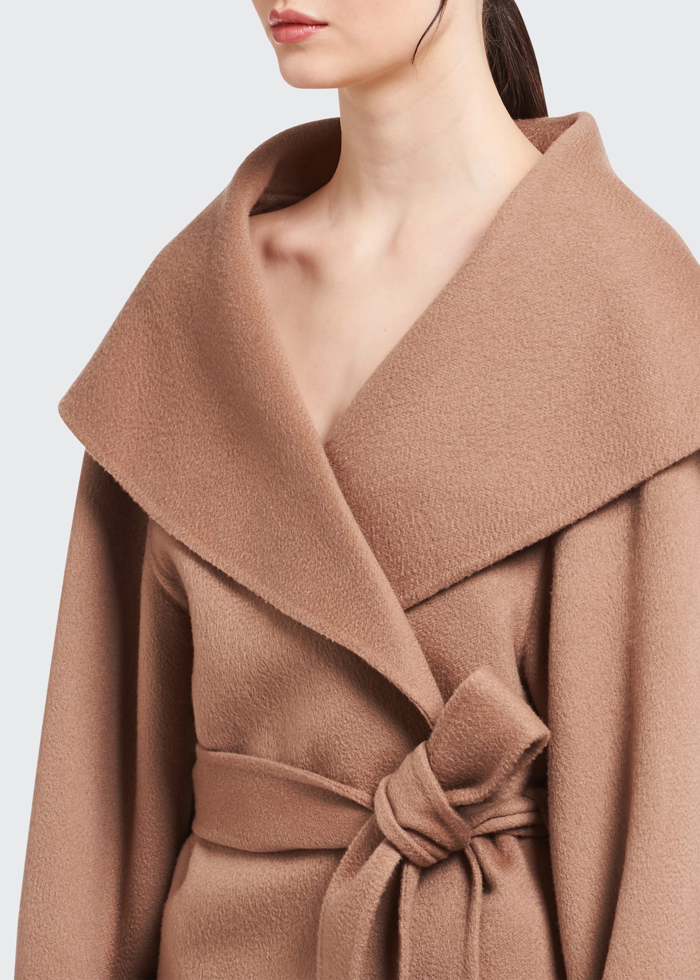 camel cashmere wrap coat