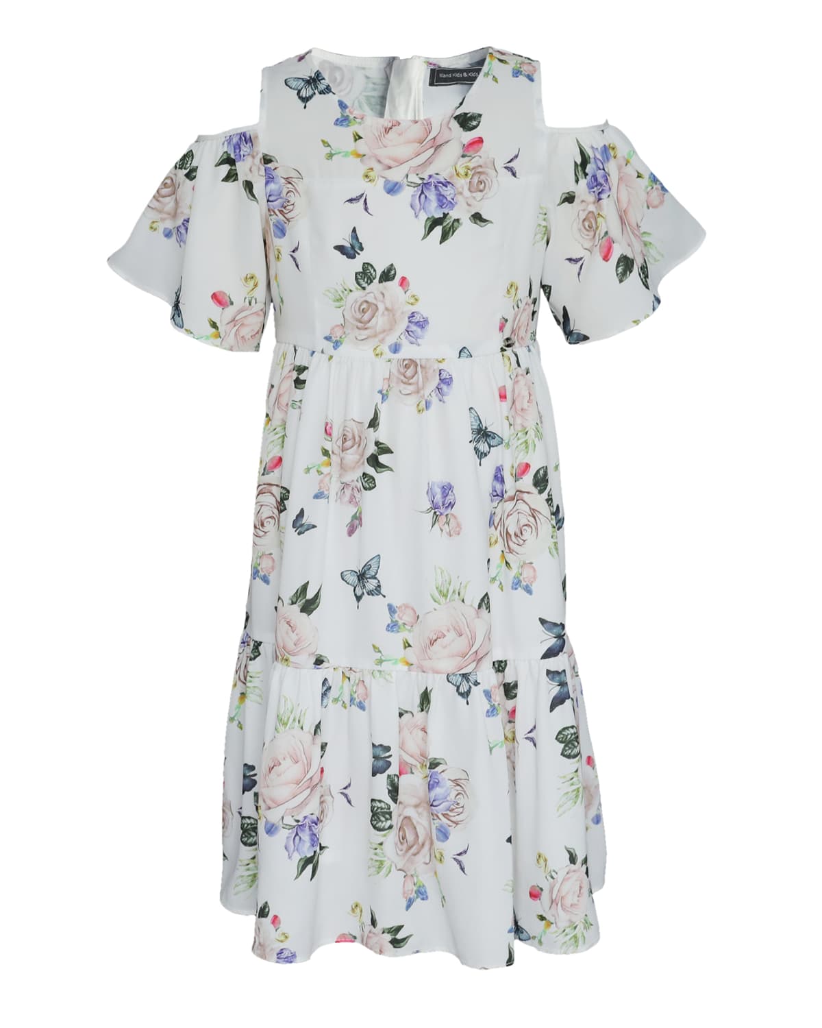 Island Kids & Kids Isle Girl's Floral-Print Tiered Cold-Shoulder Dress, Size 4-12