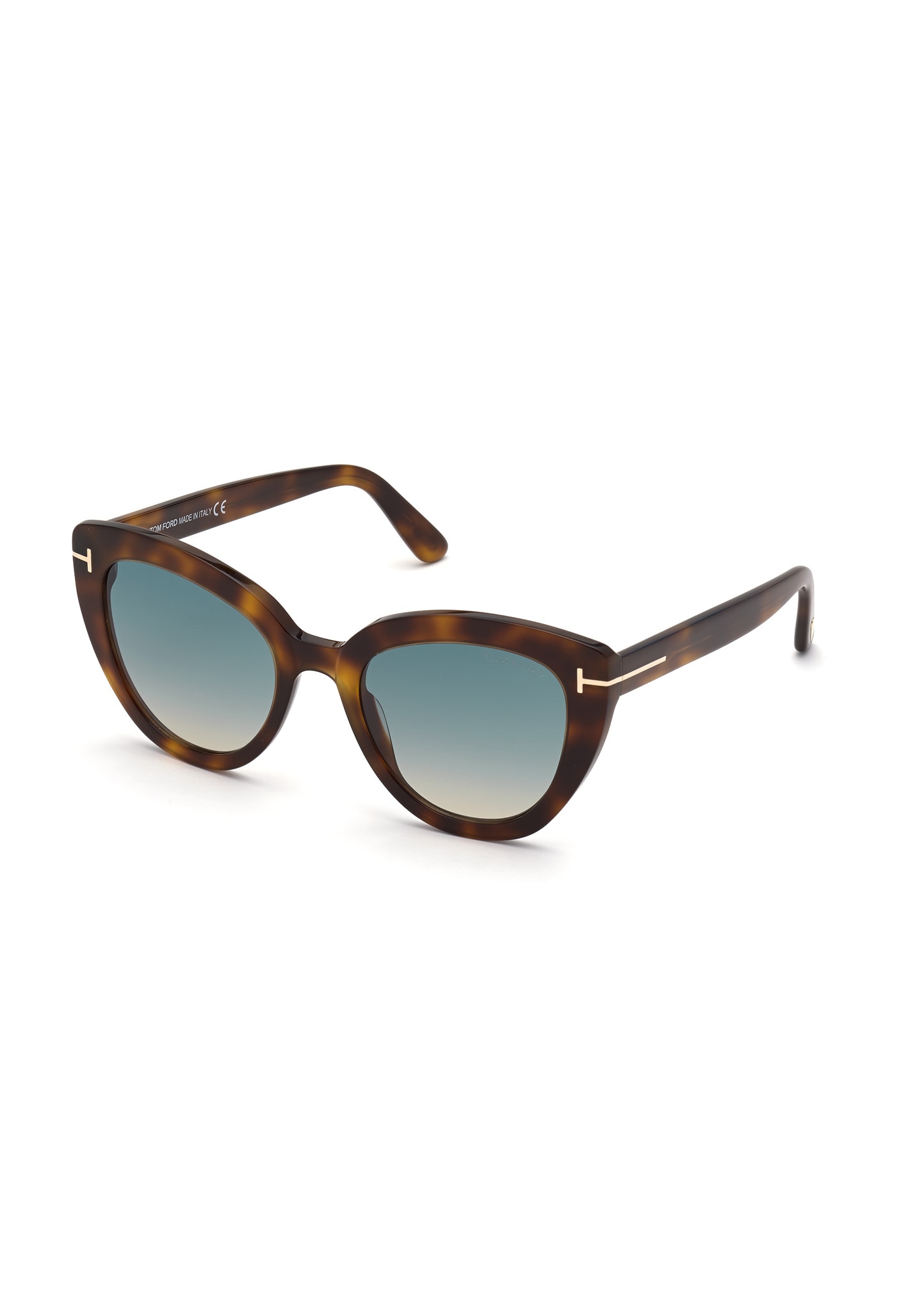Tom Ford Izzi Acetate Cat-eye Polarized Sunglasses In Blonde Havana