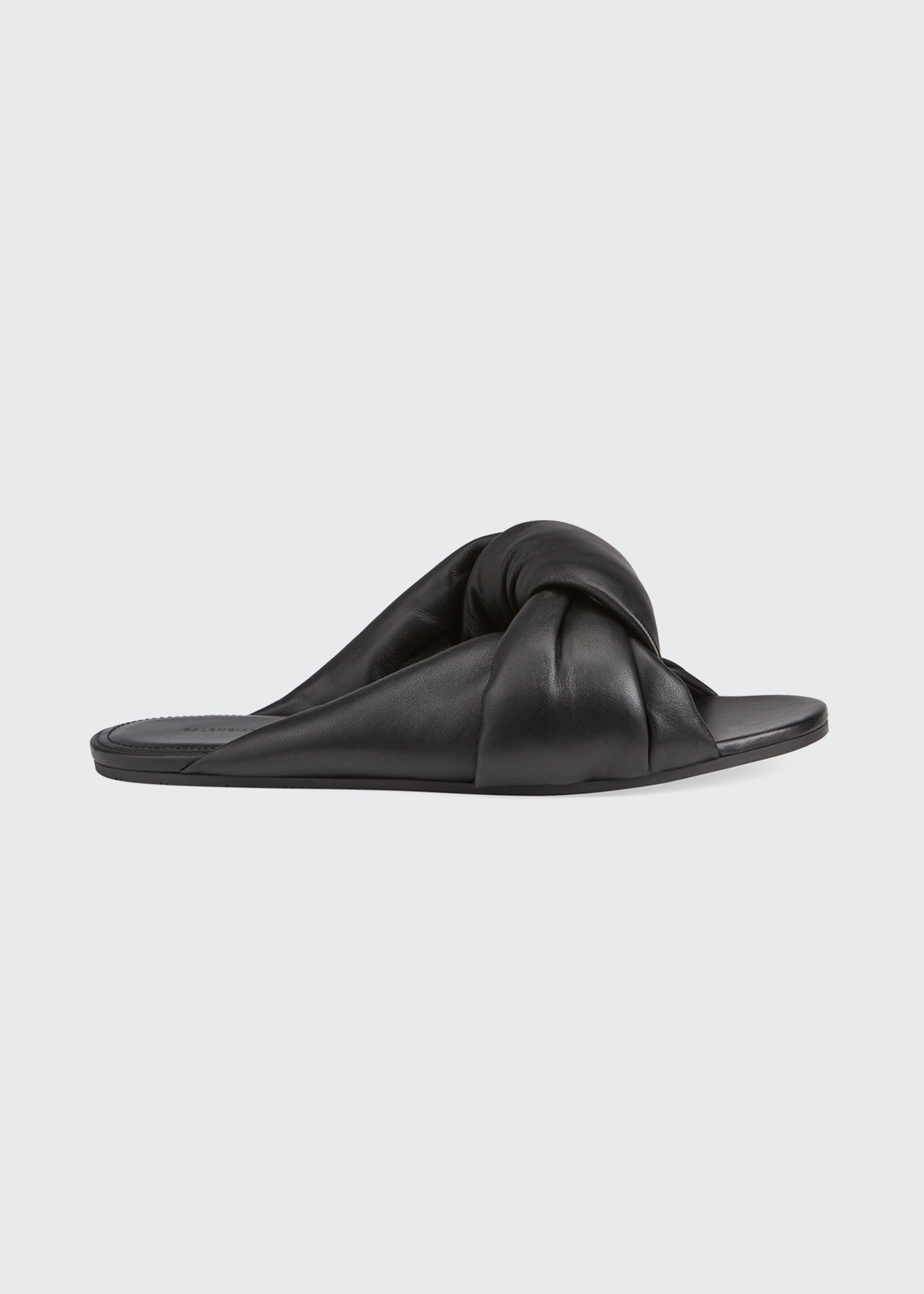Balenciaga Drapy Puffy Calfskin Slide Sandals