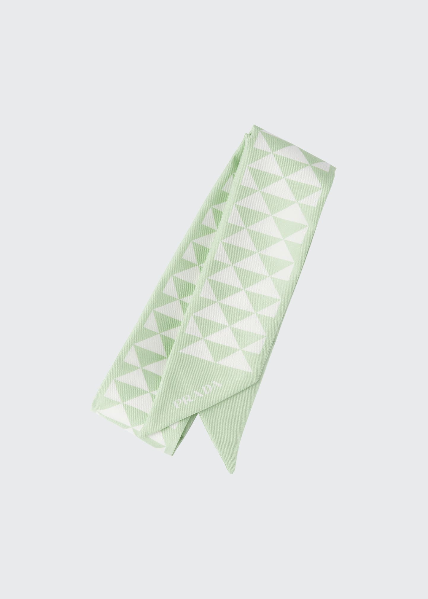 Prada Women's Printed Silk Twill Scarf In Green/white