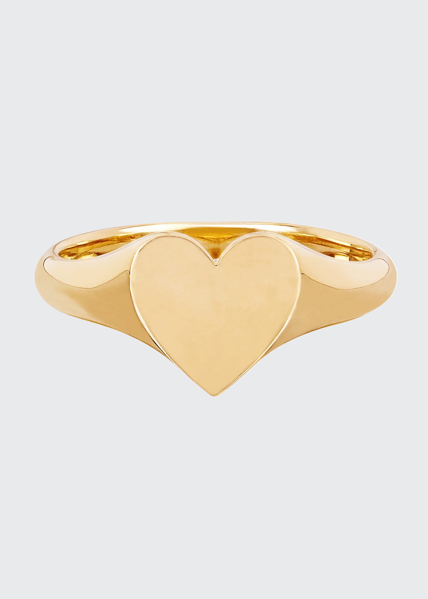 Gold Heart Signet Ring, Size 3.5