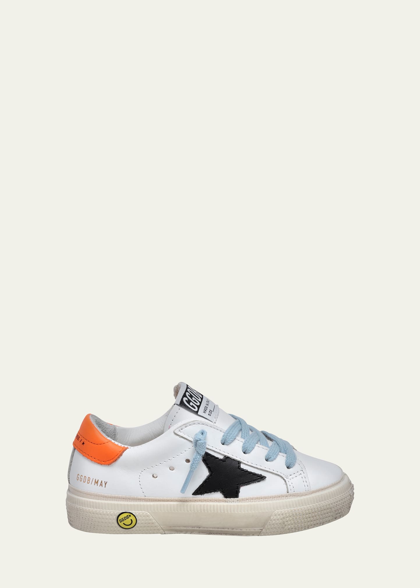 Golden Goose Kids' May Low-top Sneakers In White/black Fluo