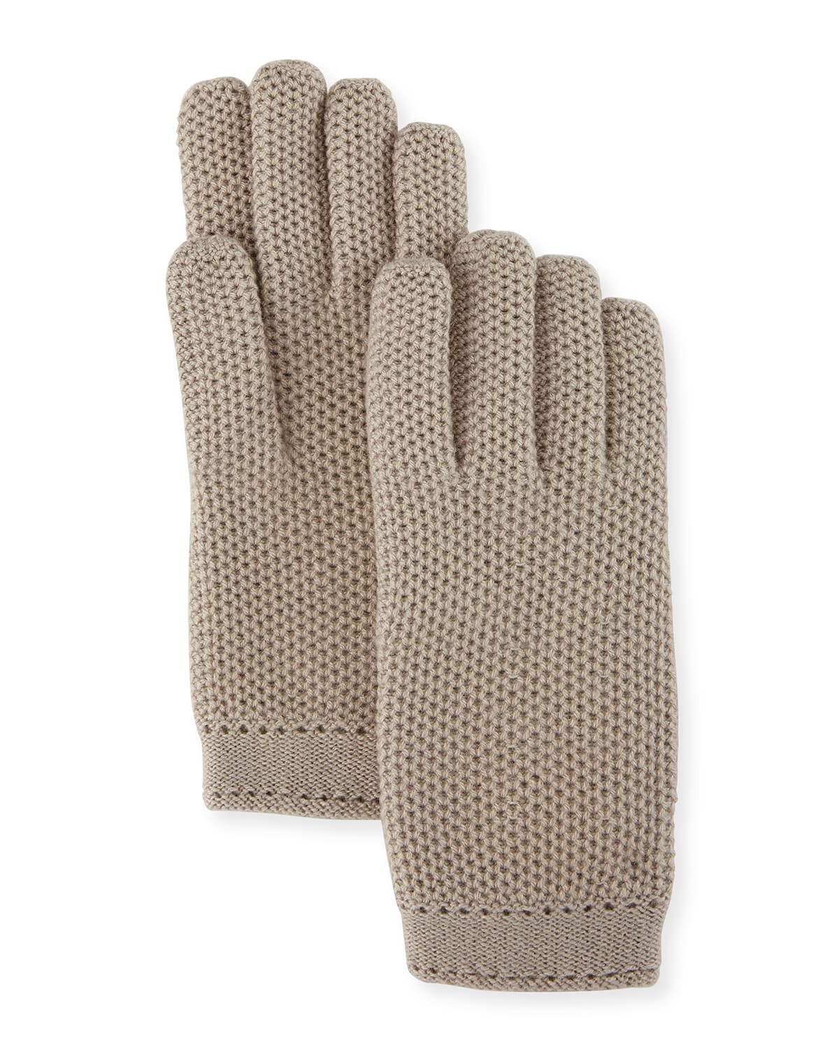 Loro Piana Cashmere Crochet Gloves In Taupe