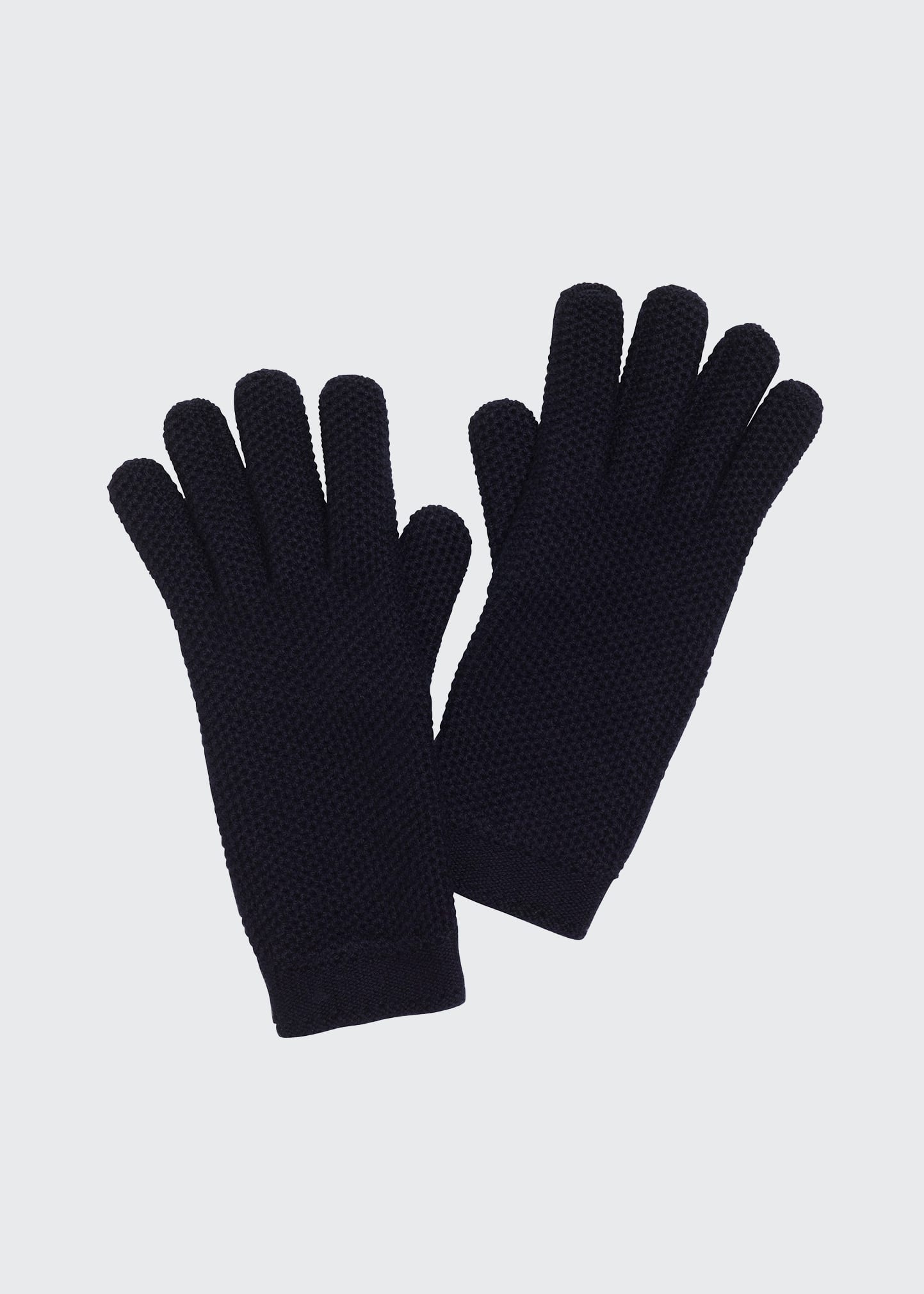 Loro Piana Cashmere Crochet Gloves In Navy