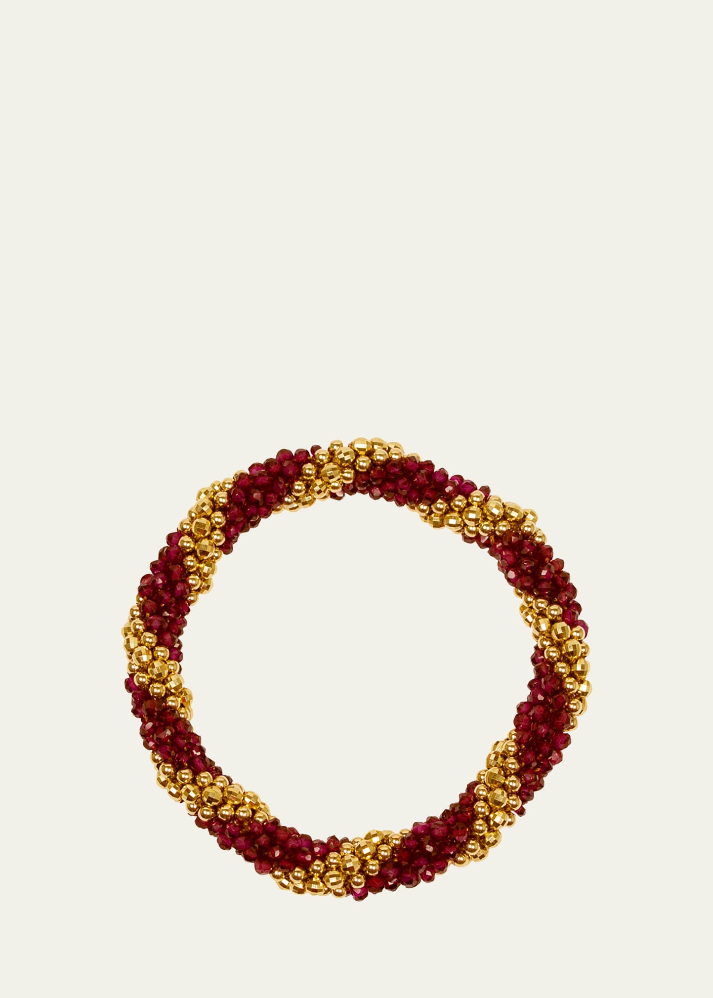 14k Yellow Gold and Garnet Bead Bracelet