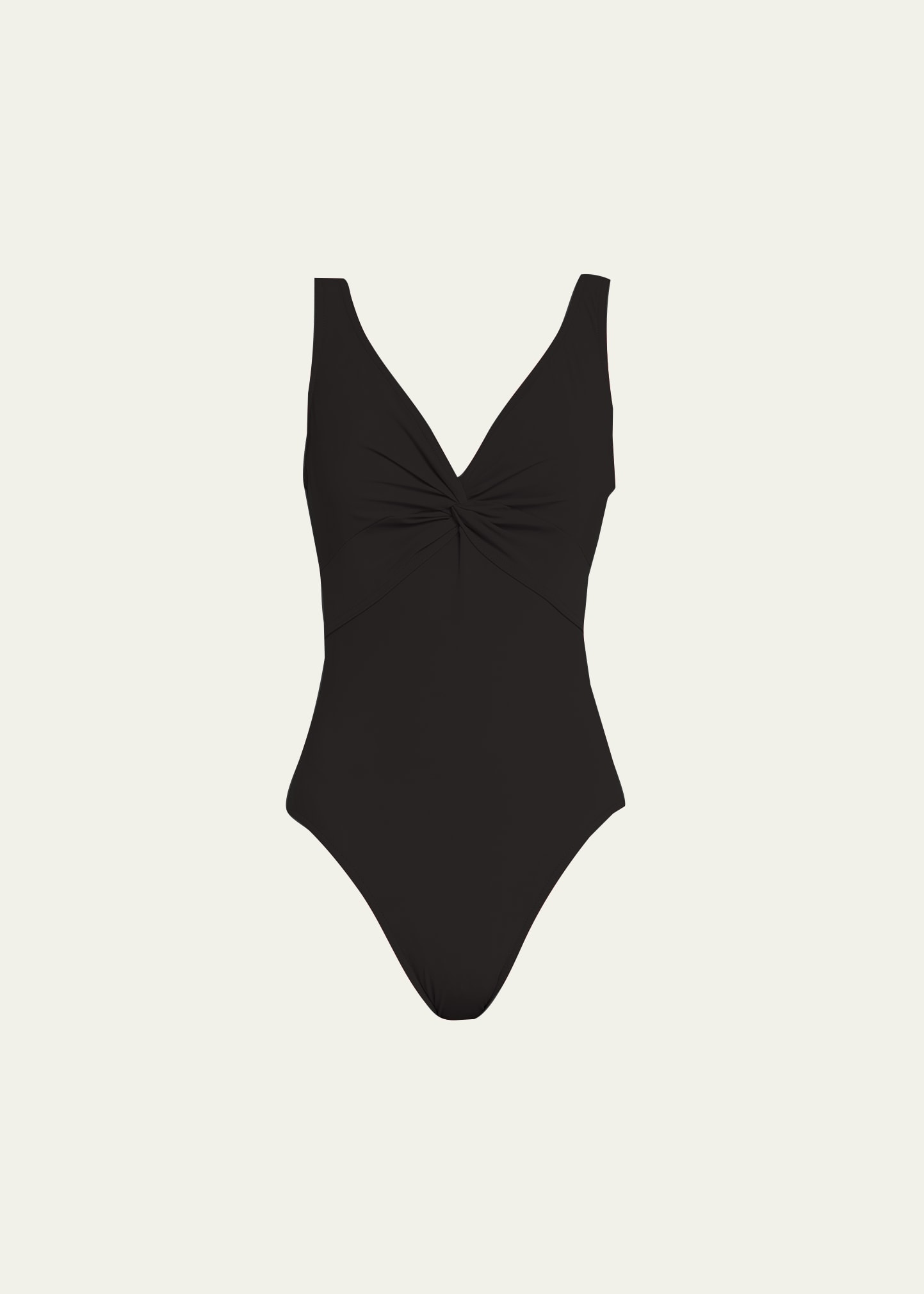 Karla Colletto Twist-front Underwire One-piece Swimsuit In Black