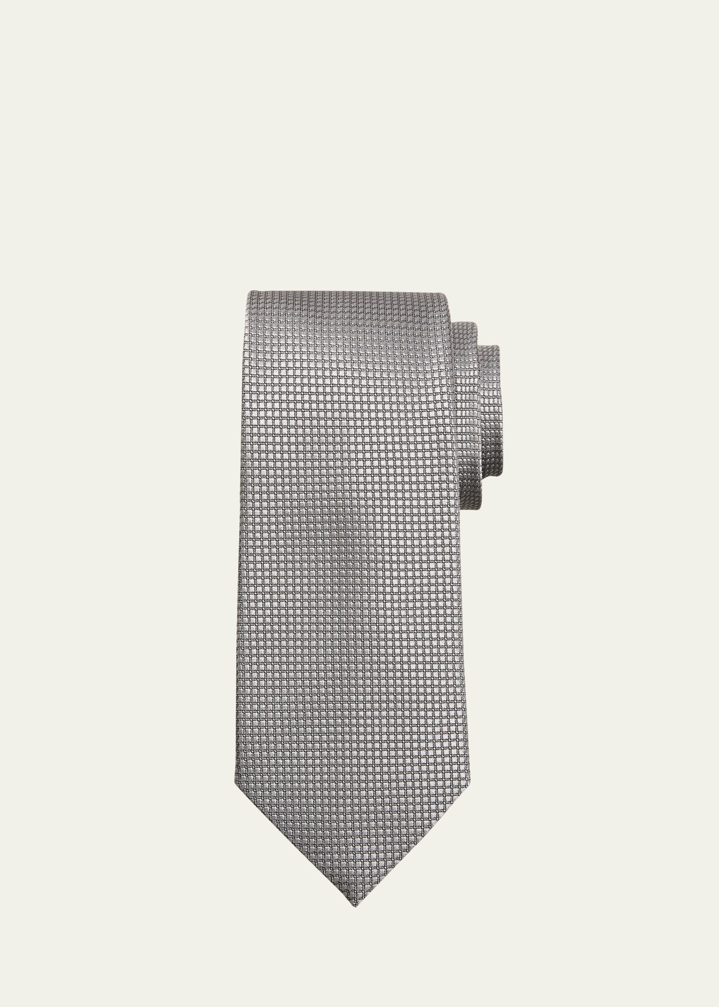 Charvet Men's Textured Silk Tie In Silver