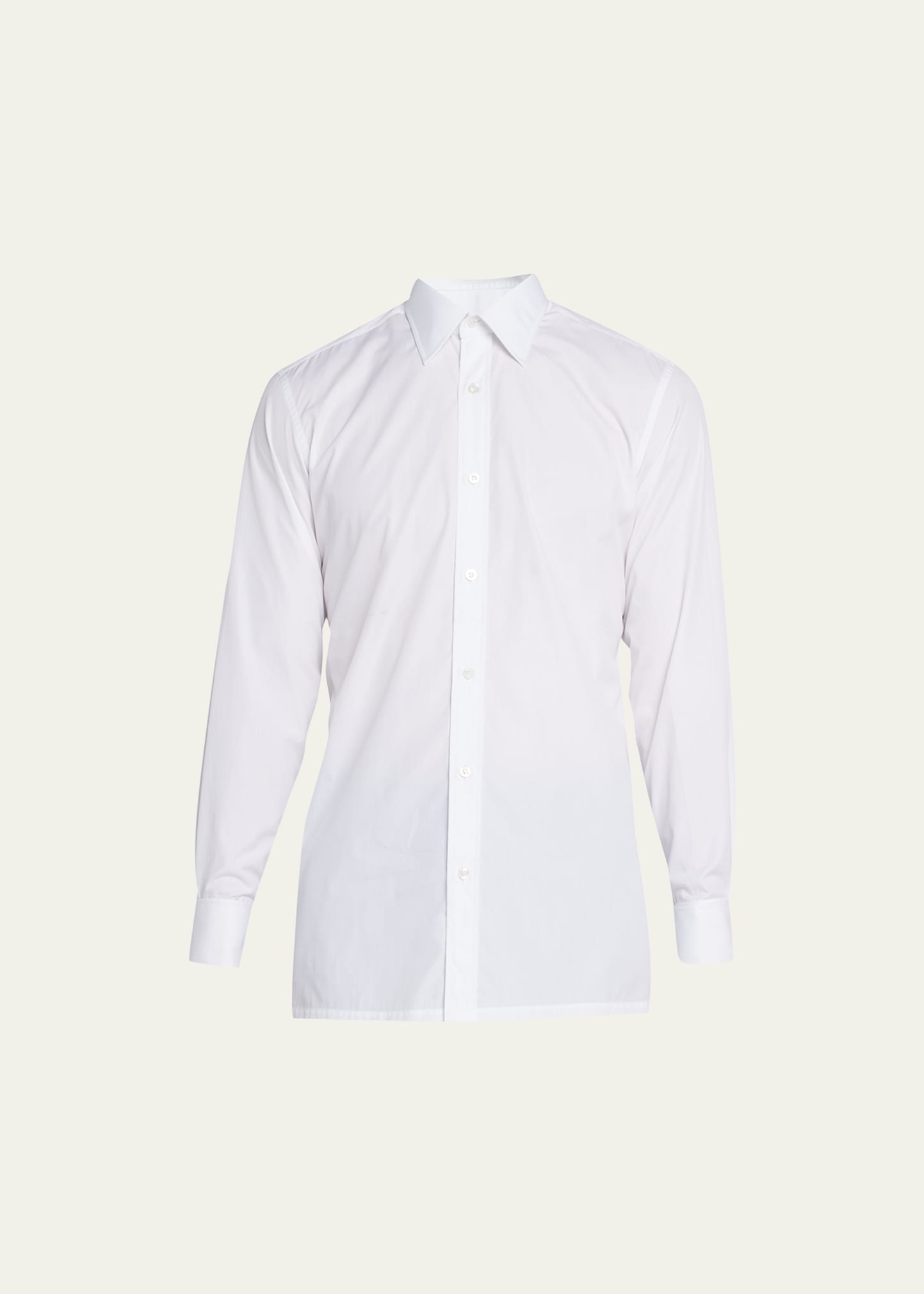 Charvet Men's Super Panama Cotton Dress Shirt In White