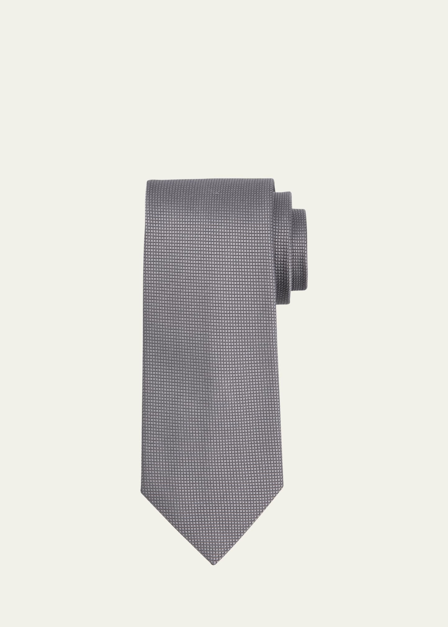 Charvet Men's Micro-textured Silk Tie In Gray
