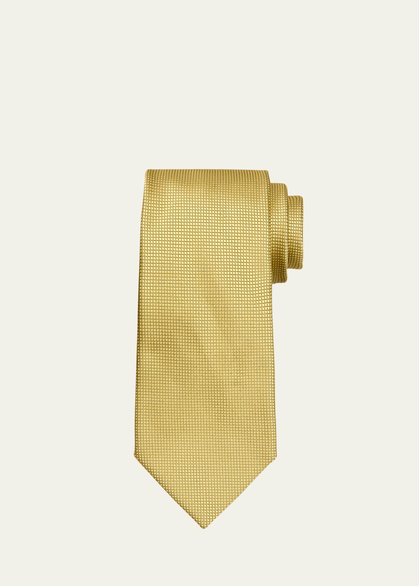 Charvet Men's Micro-textured Silk Tie In Yellow