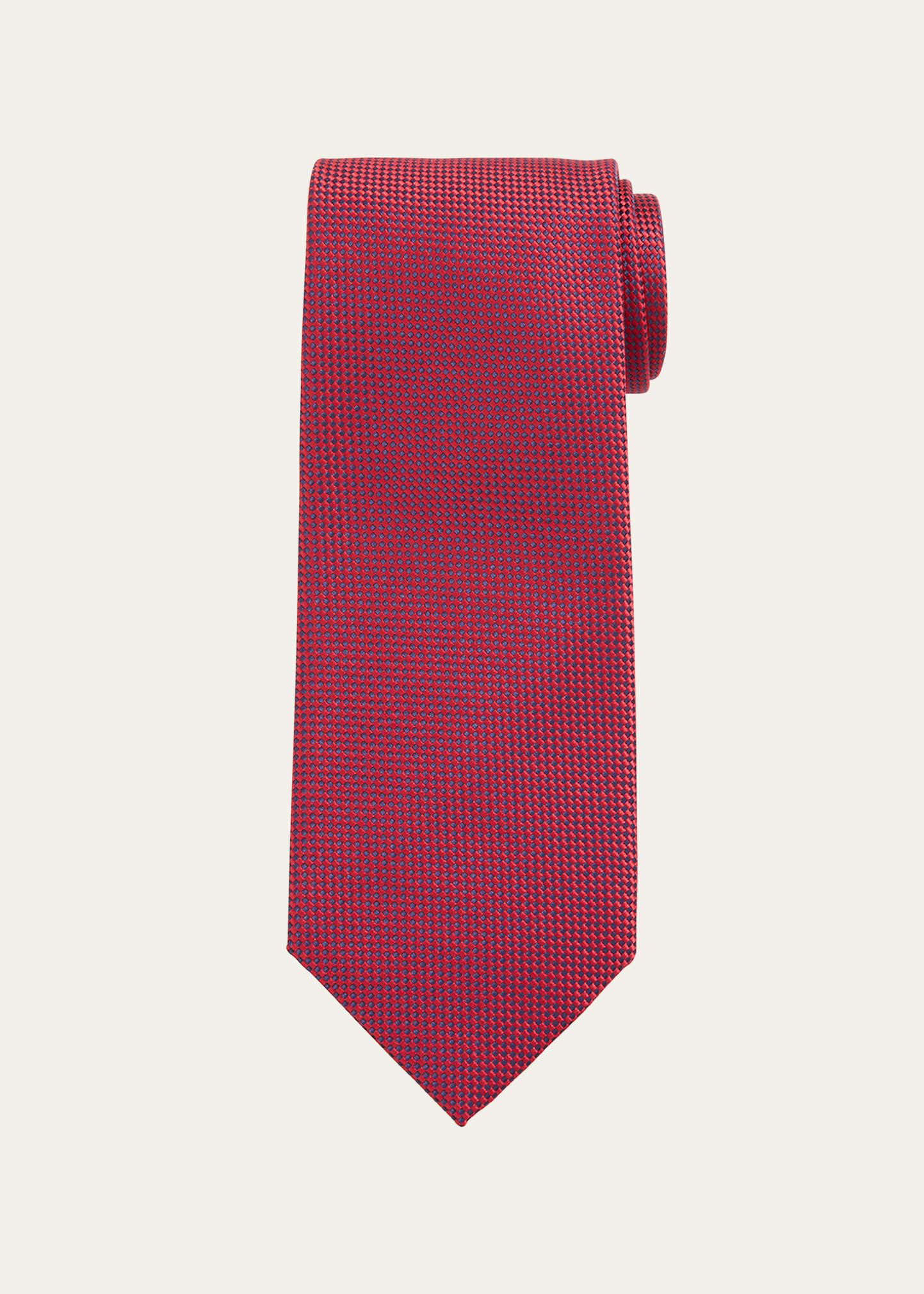 Charvet Men's Micro-diamond Silk Tie In 57 Blk Red