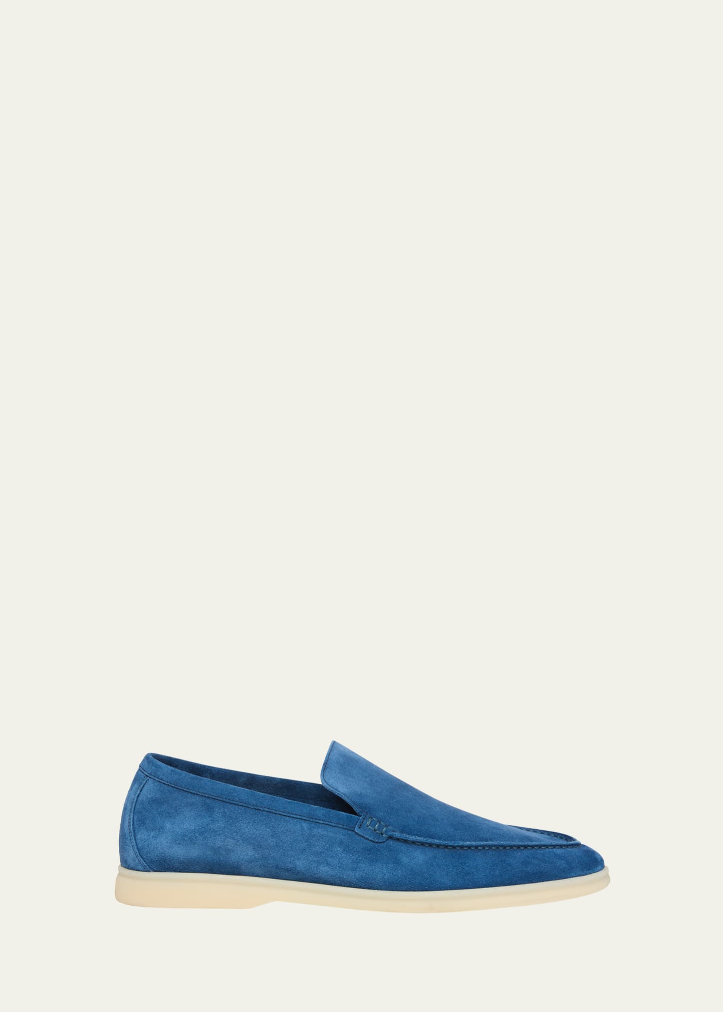 Loro Piana Men's Summer Walk Suede Loafers In Cobalt