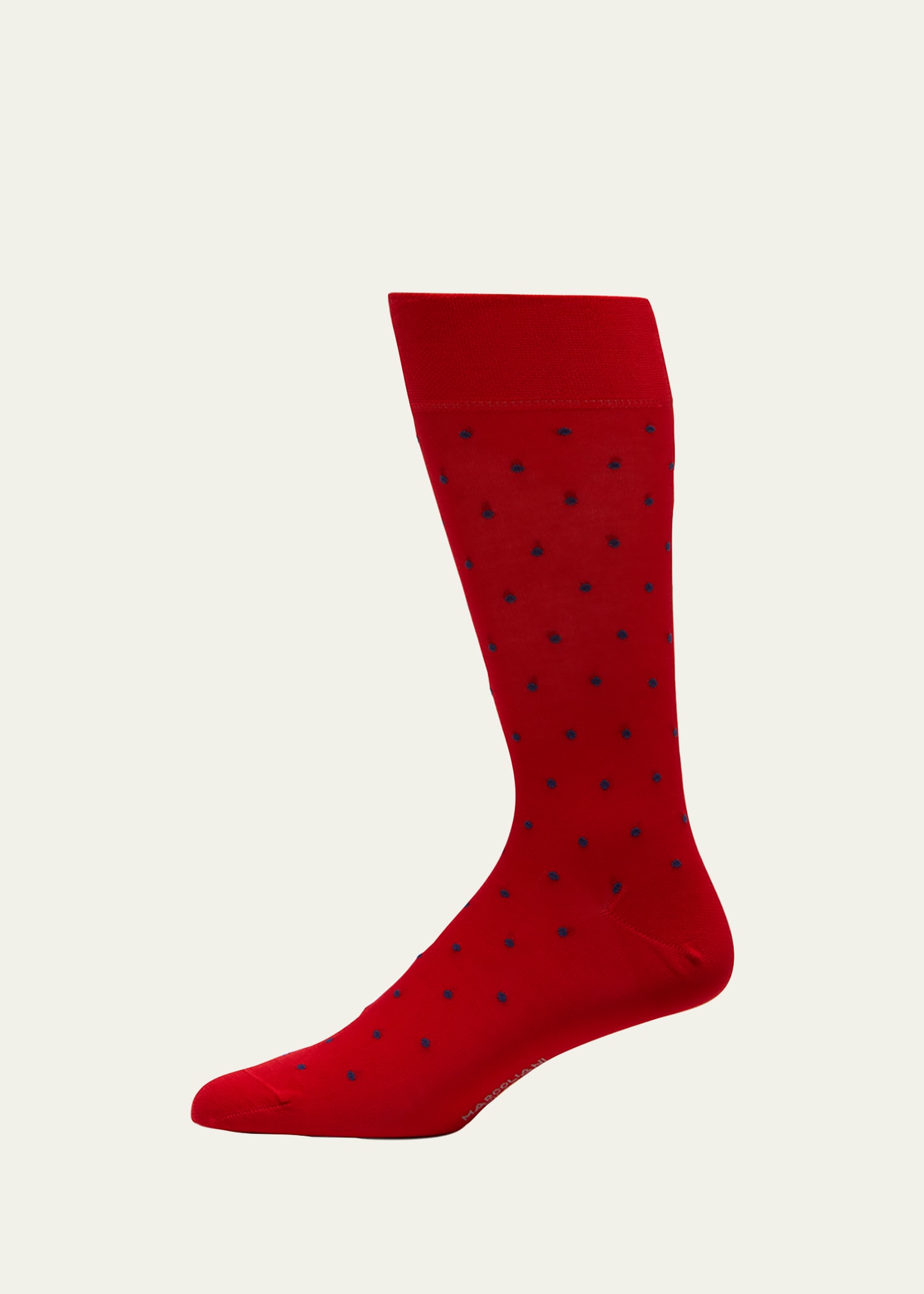Marcoliani Men's Dot-Pattern Cotton Socks