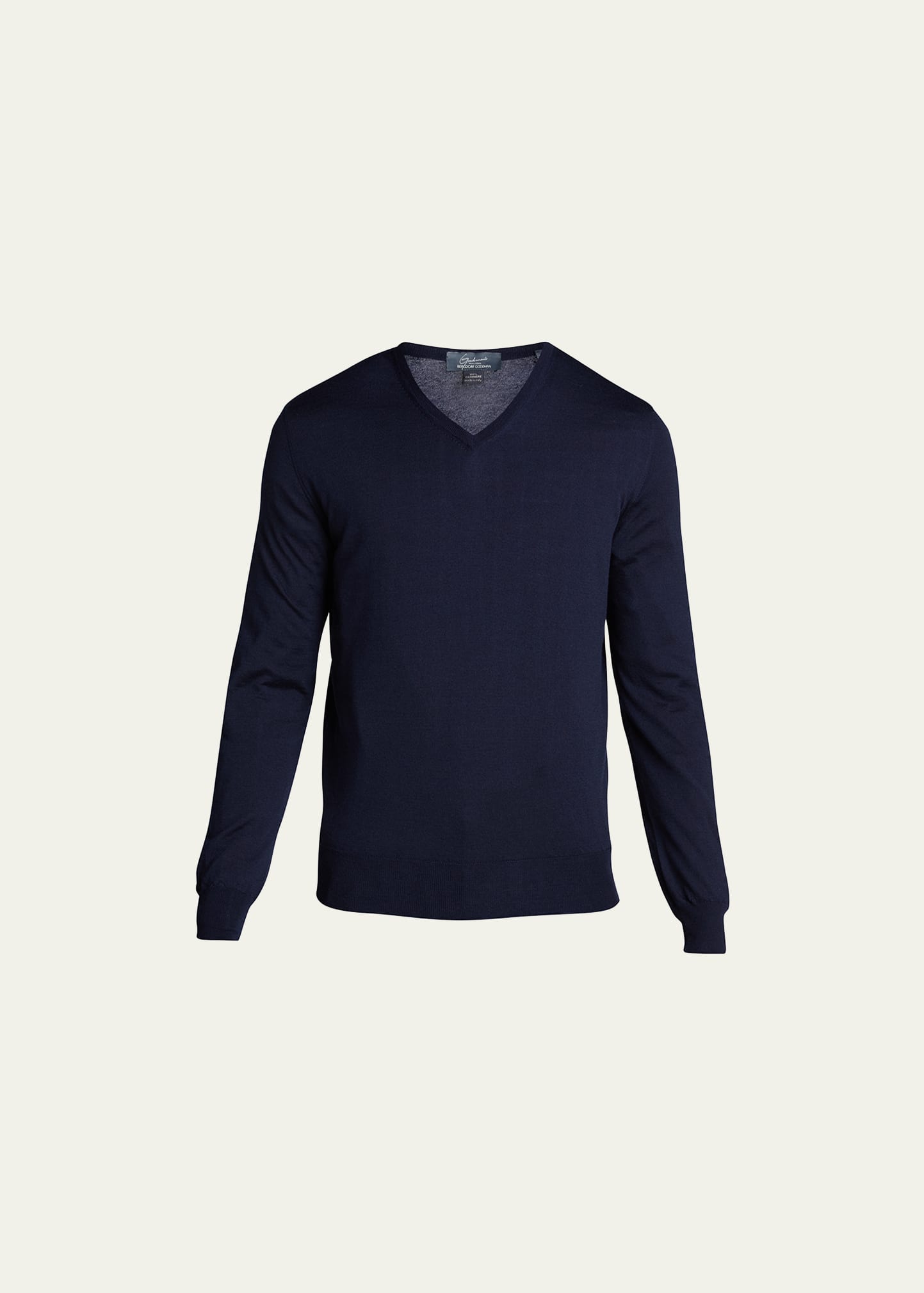 Men's Solid Cashmere V-Neck Sweater