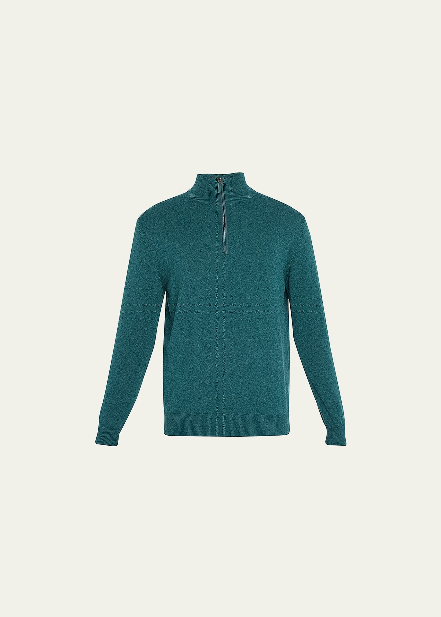 Men's Solid Cashmere Quarter-Zip Sweater