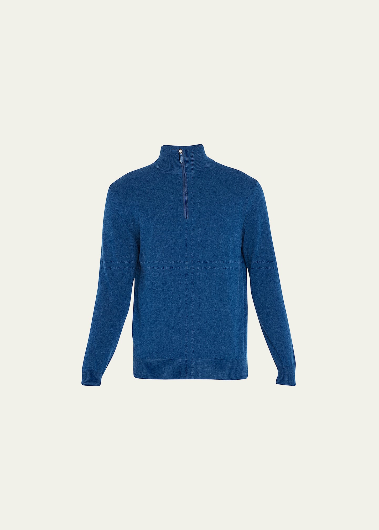 Bergdorf Goodman Men's Solid Cashmere Quarter-zip Sweater In Perseus