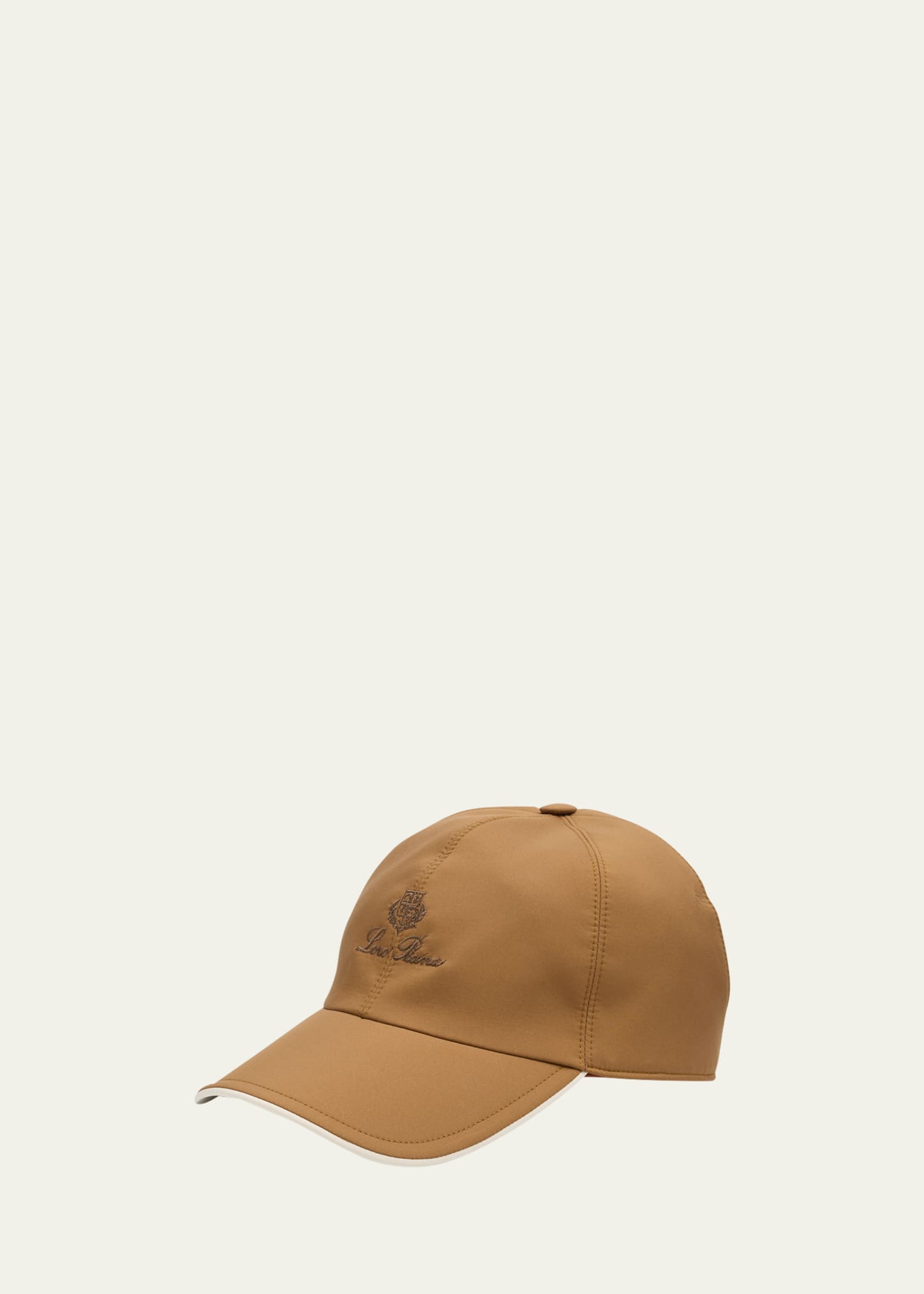 Loro Piana Logo Cashmere Storm System Baseball Cap In Pecan Ivory
