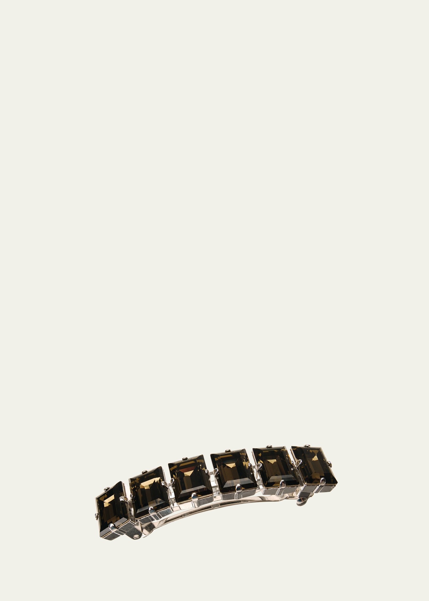 L Erickson Treasure Trove Barrette In Smoky Quartz/rhod