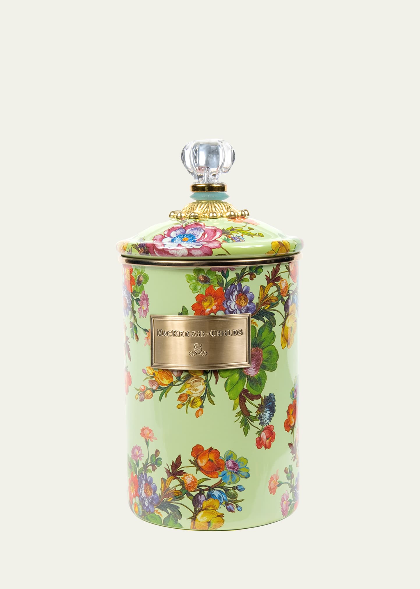 Mackenzie-childs Flower Market Canister, Large In Green