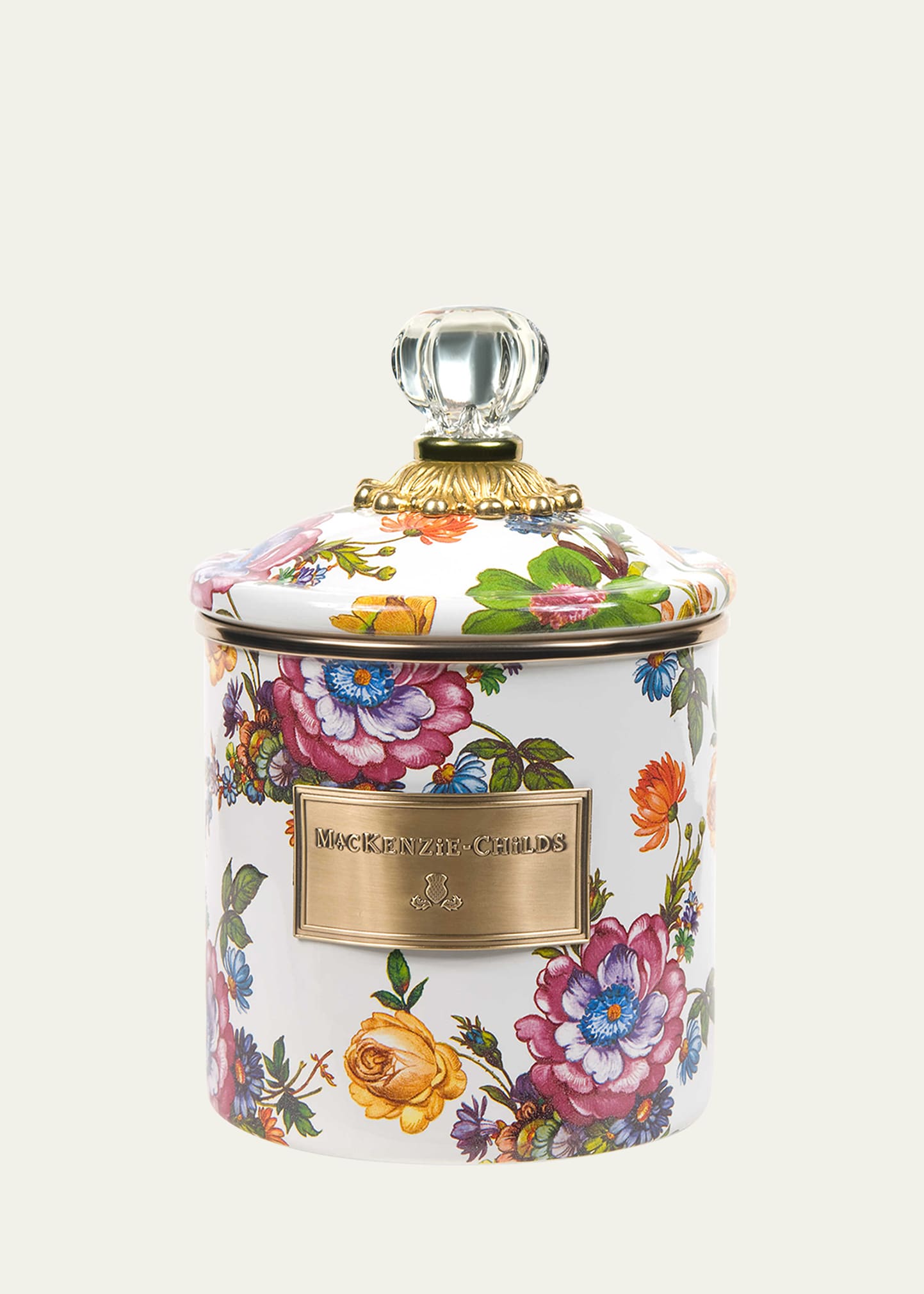 MacKenzie-Childs  Flower Market Medium Canister - Green