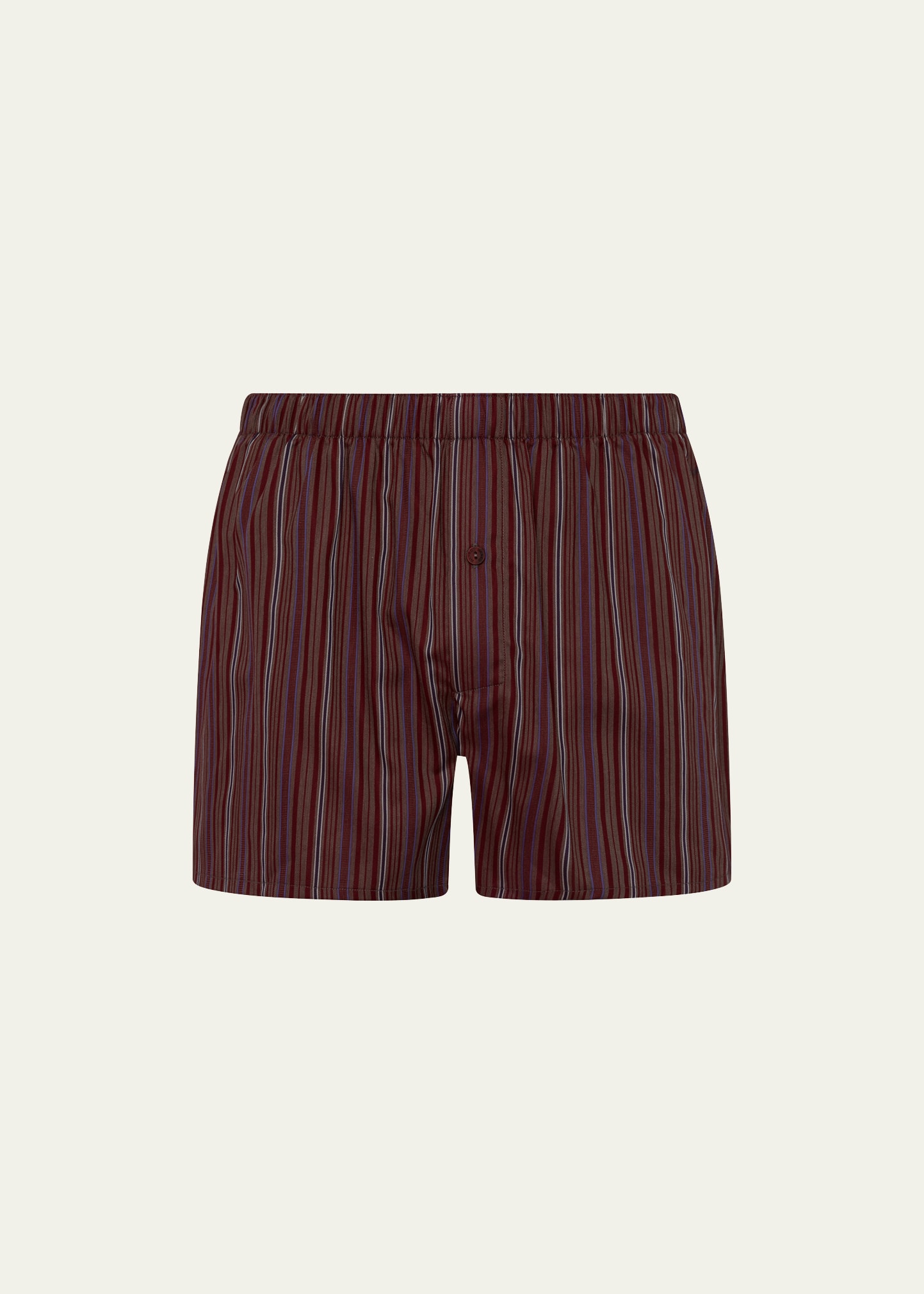 Hanro Men's Fancy Woven Striped Boxers In 2974 Elegant Stri