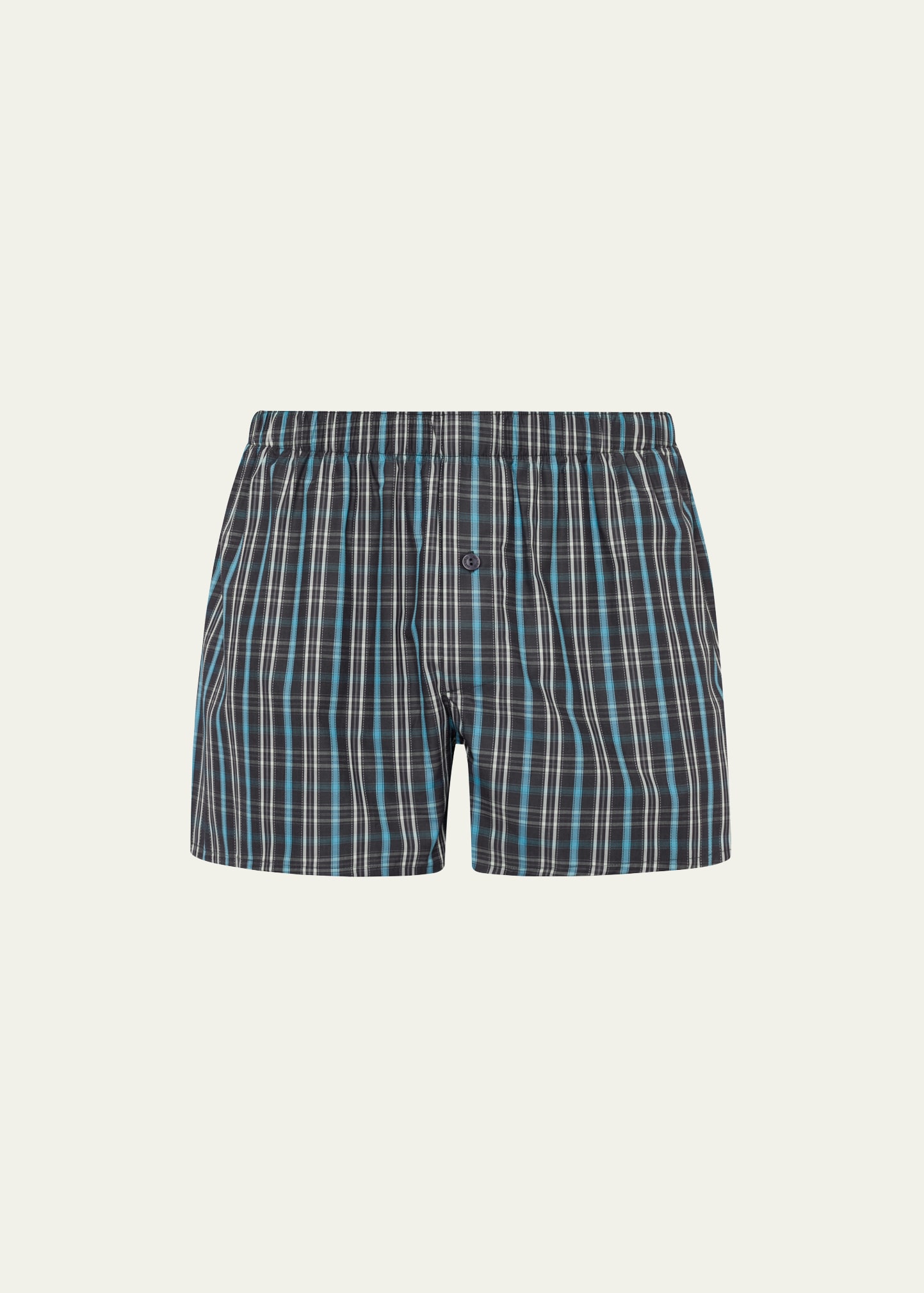 Bergdorf Goodman 100% Cotton Blue Red Striped Men's Boxer Shorts