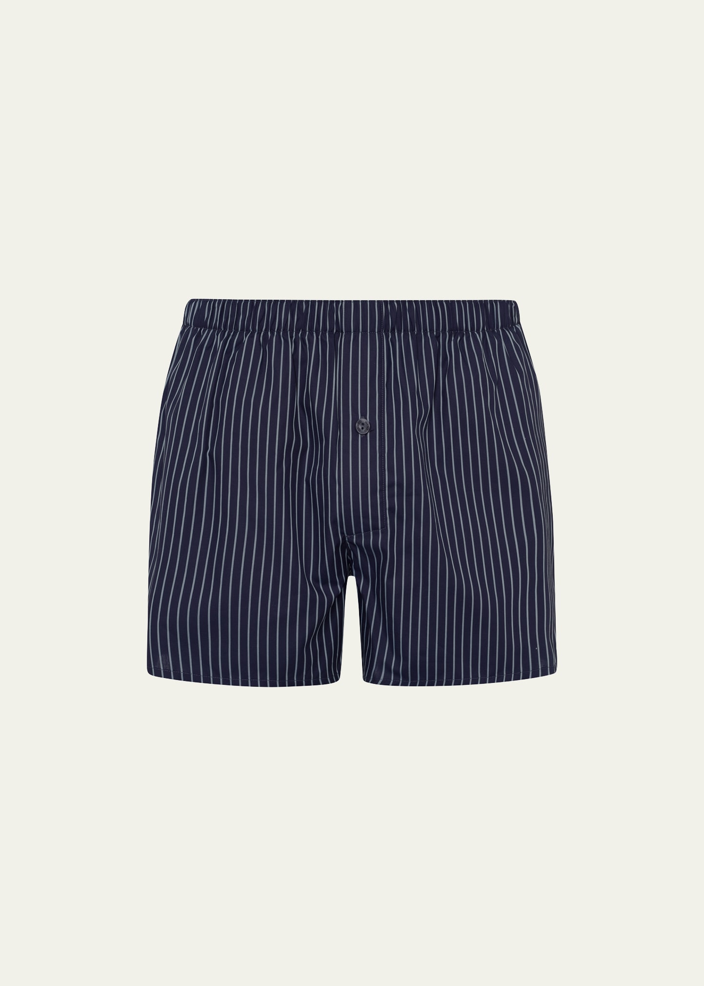 Hanro Men's Fancy Woven Cotton Boxers In Timeless Stripe