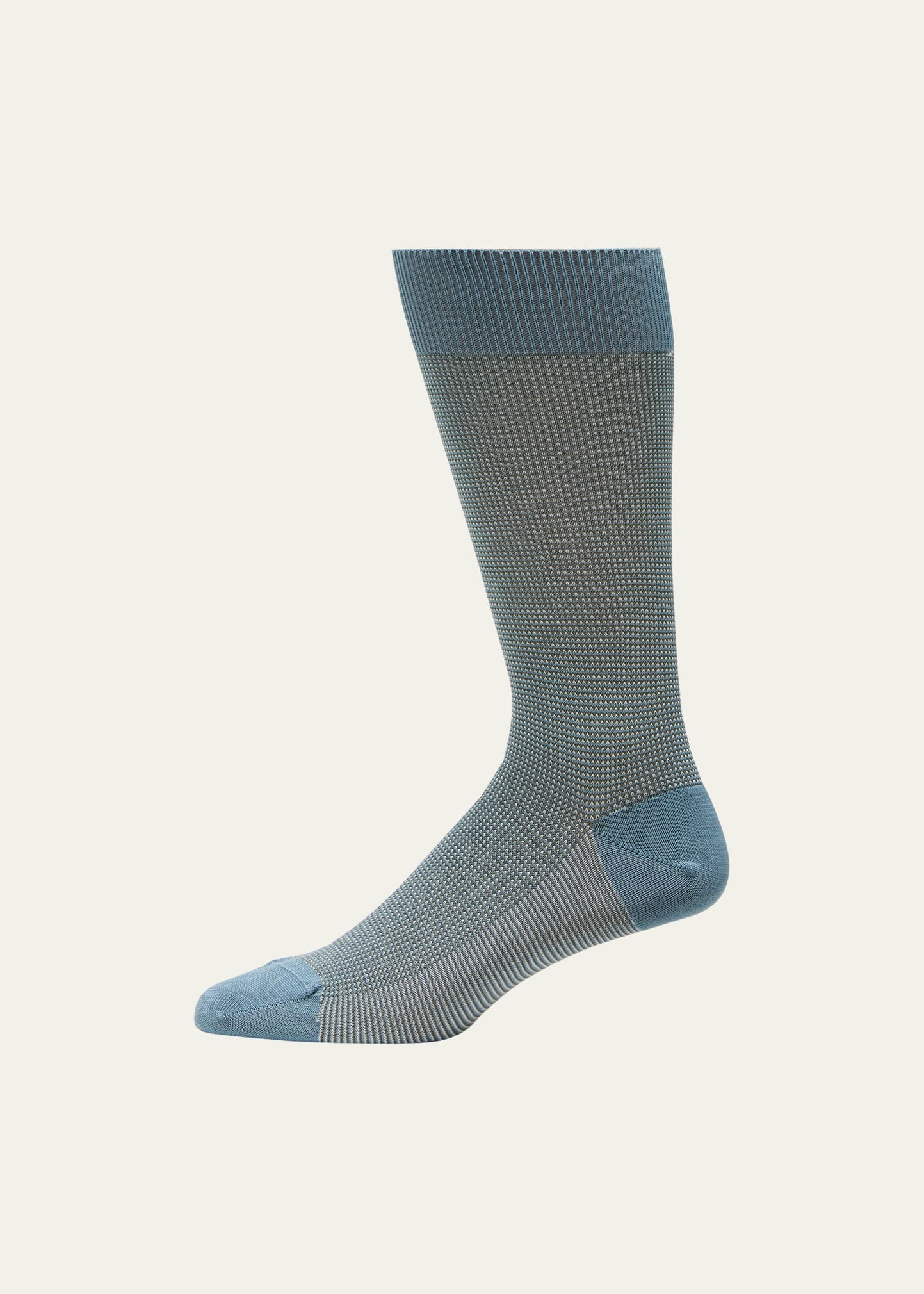 Mid-Calf Birdseye Ankle Socks, Black