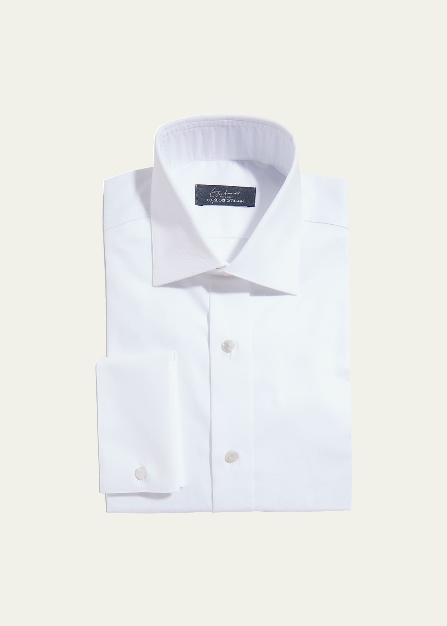 Men's Stud-Front Micro Box Weave Dress Shirt