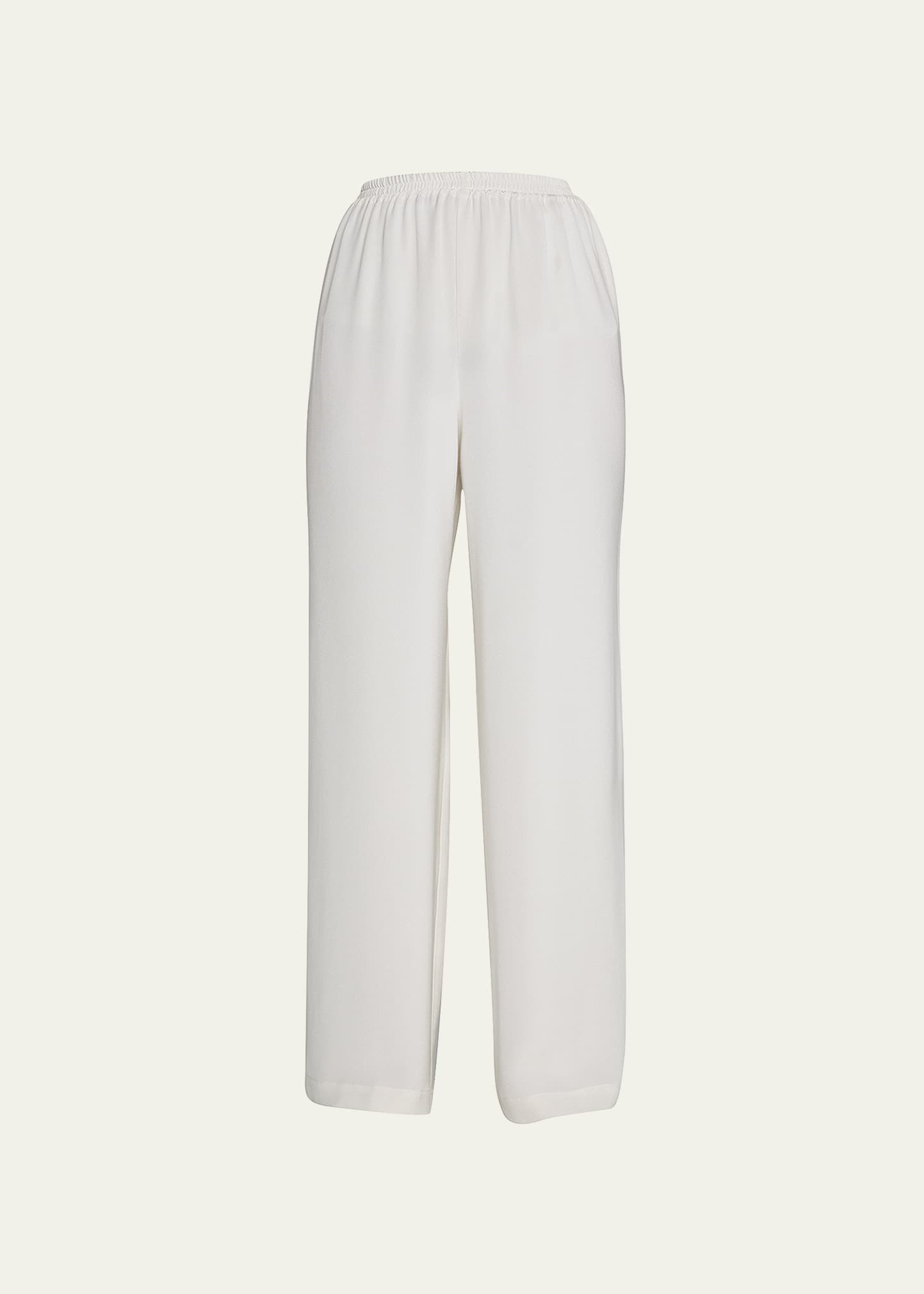 Eskandar Flared Wide-leg Silk Trousers In White