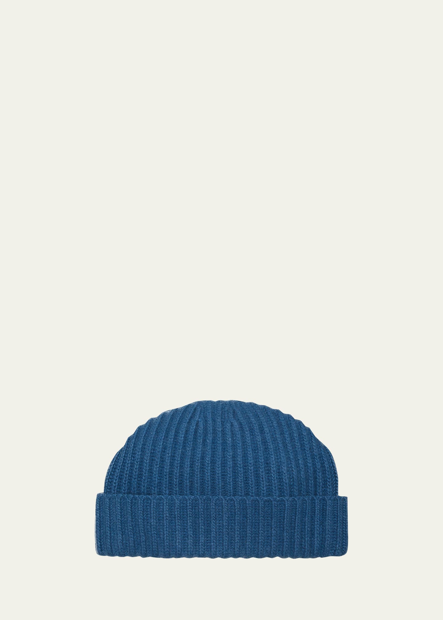 Portolano Men's Rib-knit Cashmere Beanie Hat In Palace Blue