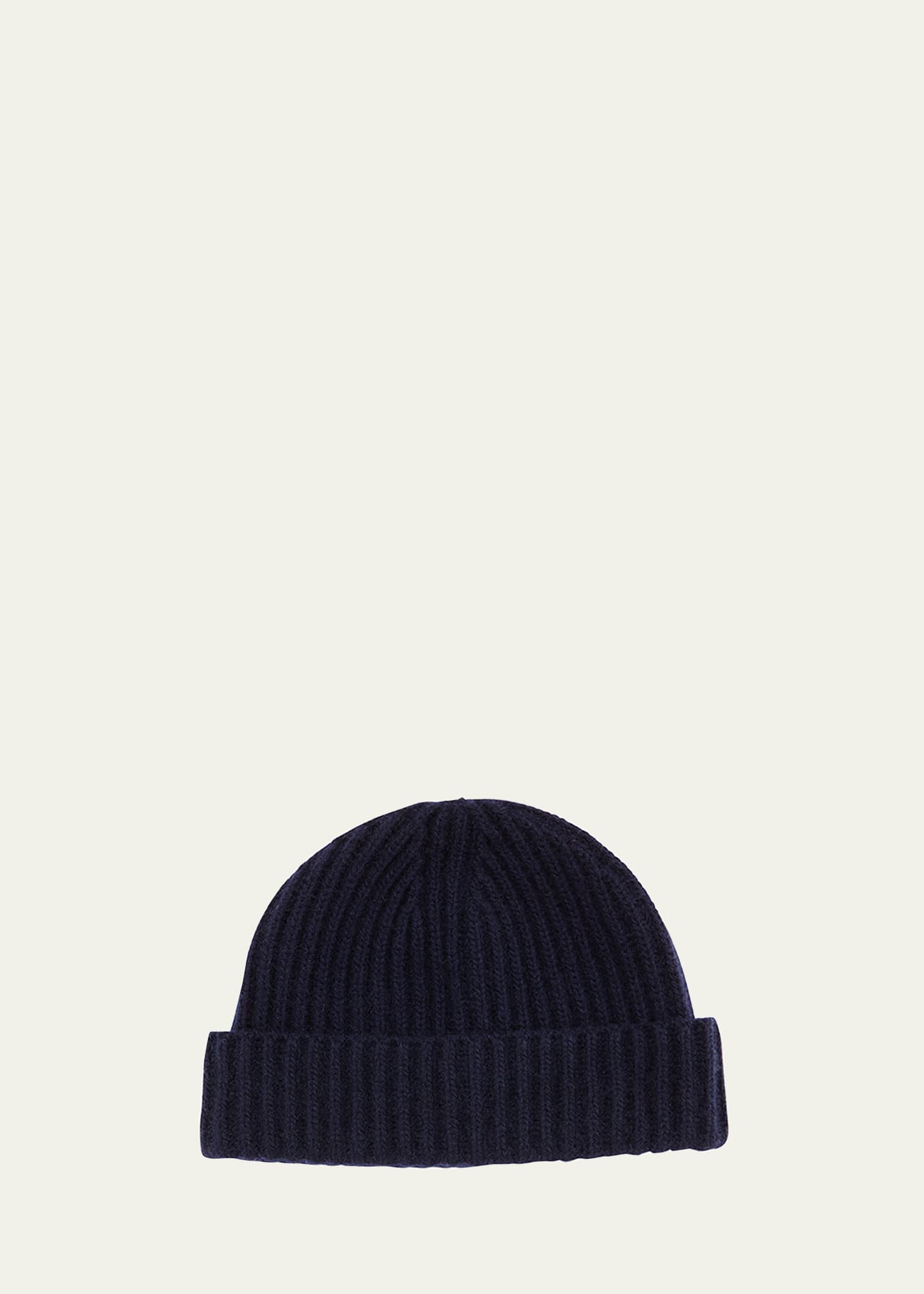 Portolano Men's Rib-knit Cashmere Beanie Hat In Navy